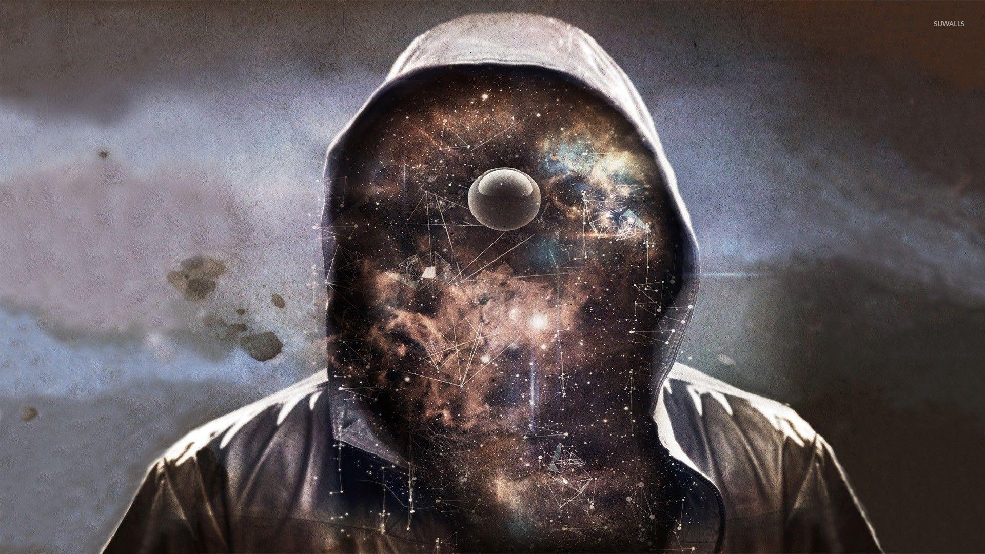 Space face with a hoodie wallpaper Art wallpaper