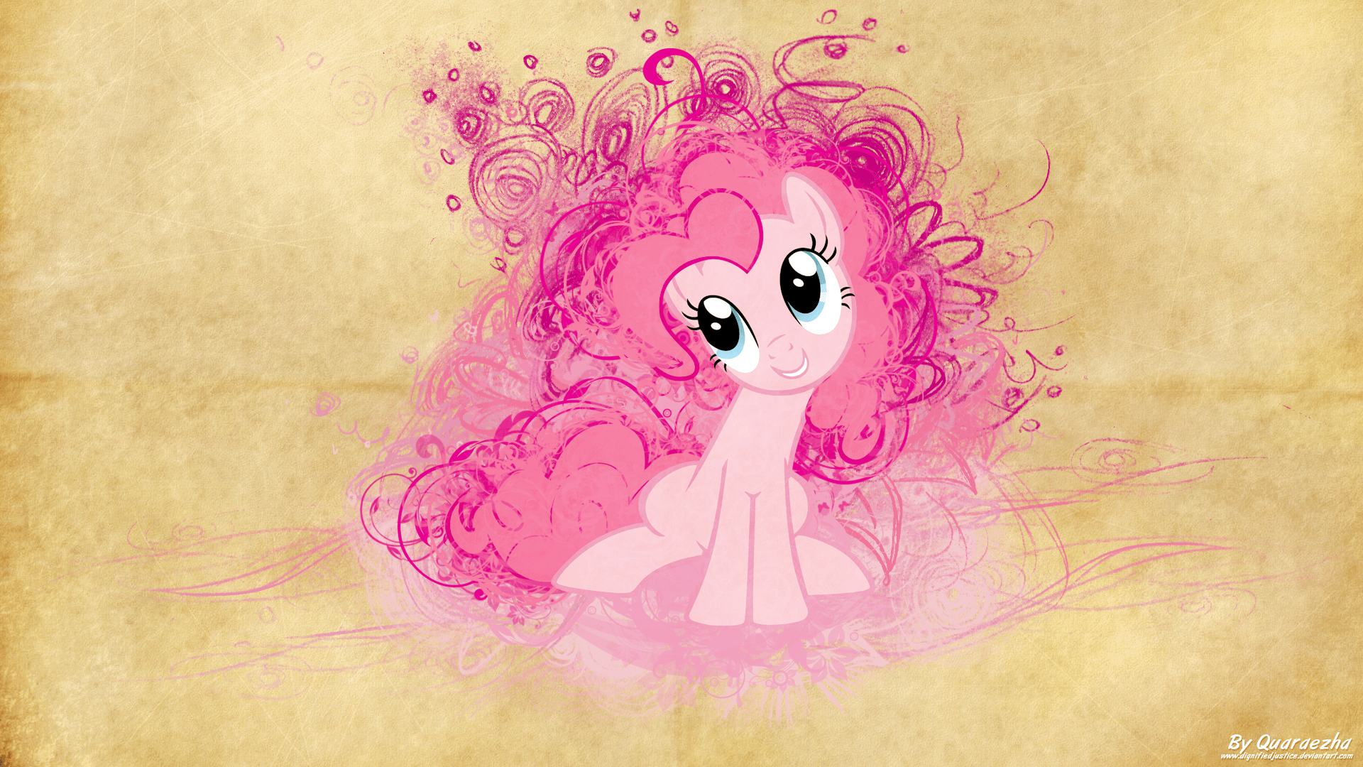 Pinkie Pie Parchment Splash Full HD Wallpaper