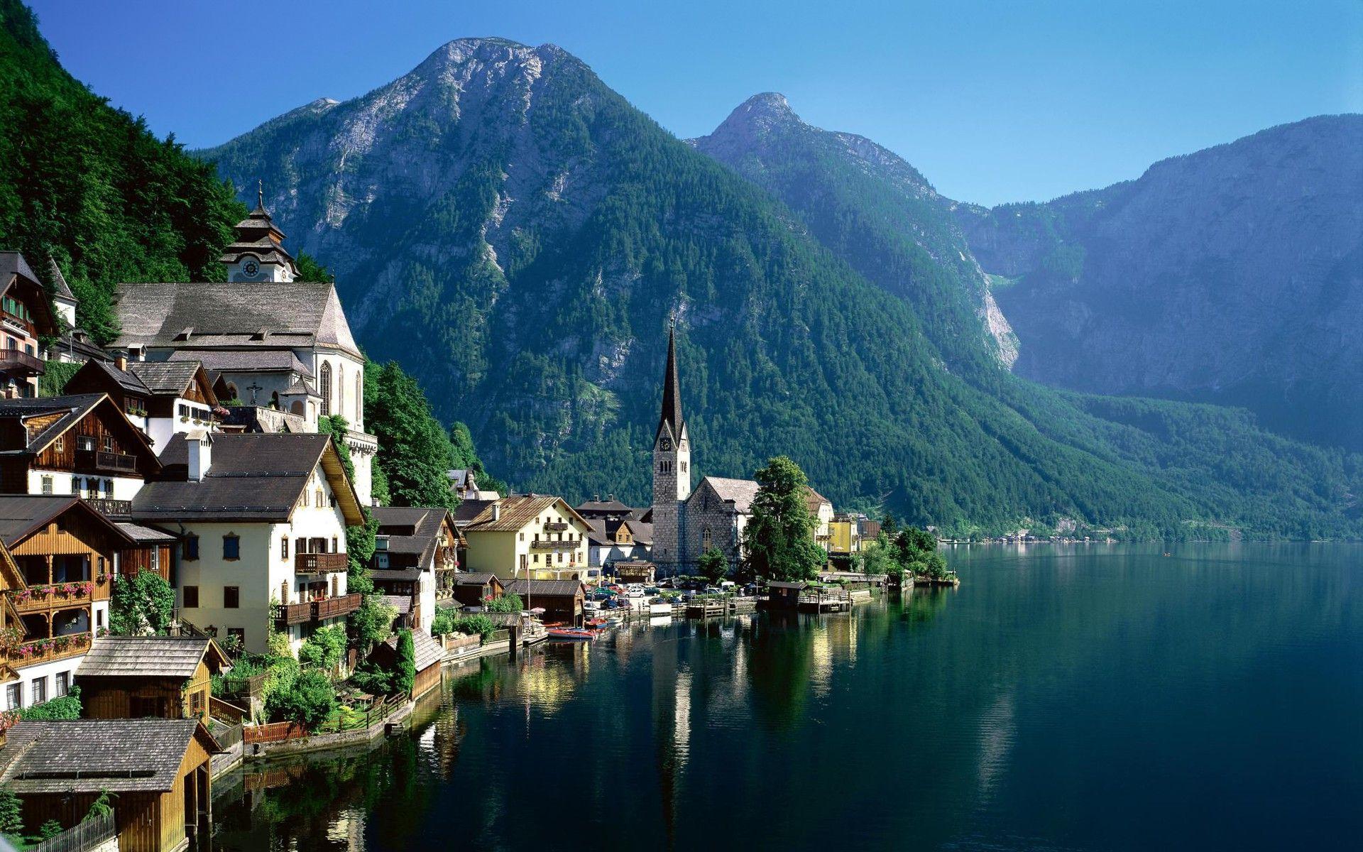 Austria, Landscape, Hallstatt, Lake Wallpaper HD / Desktop