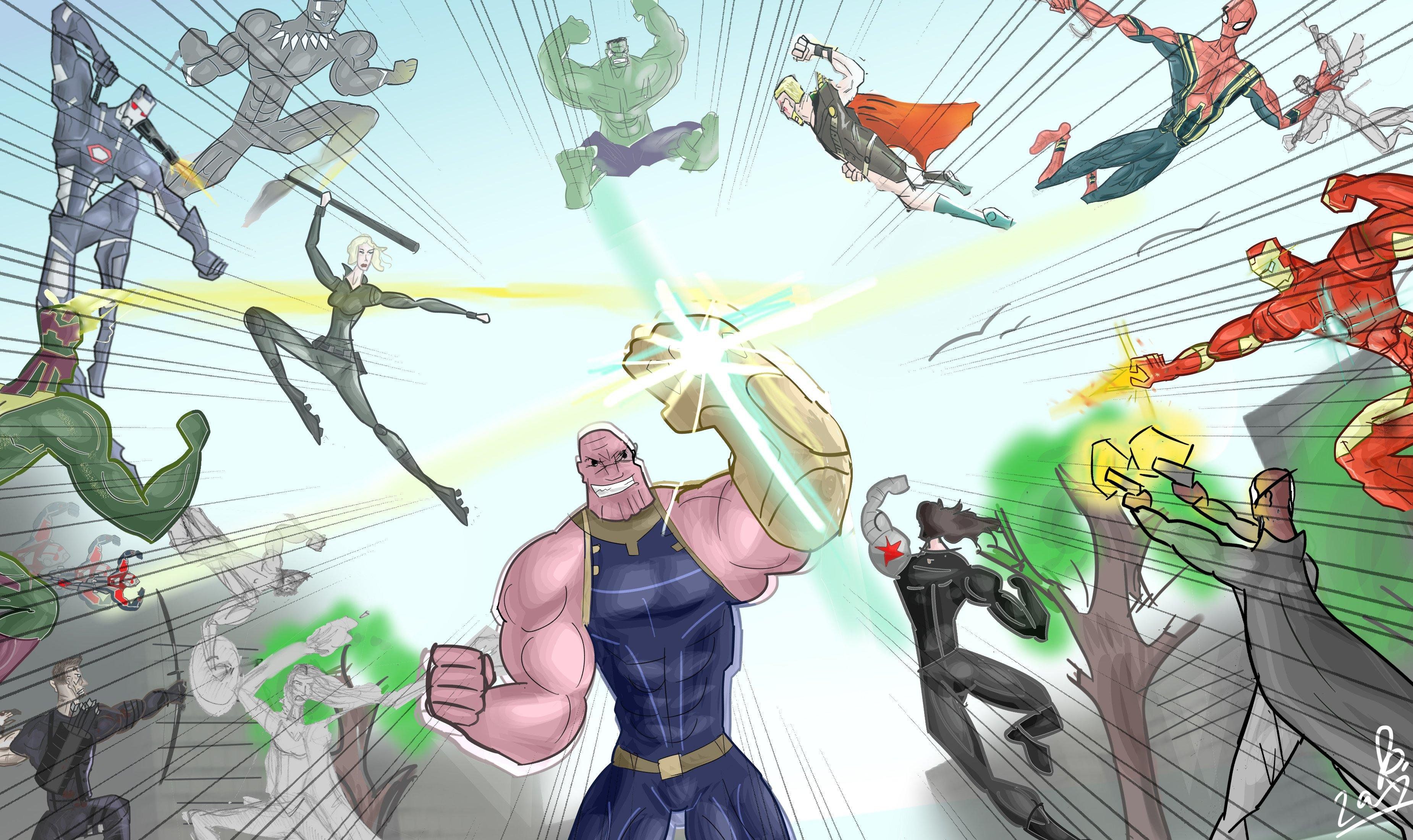 Avengers Infinty War, Illustration, Superhero, Cartoon Wallpaper