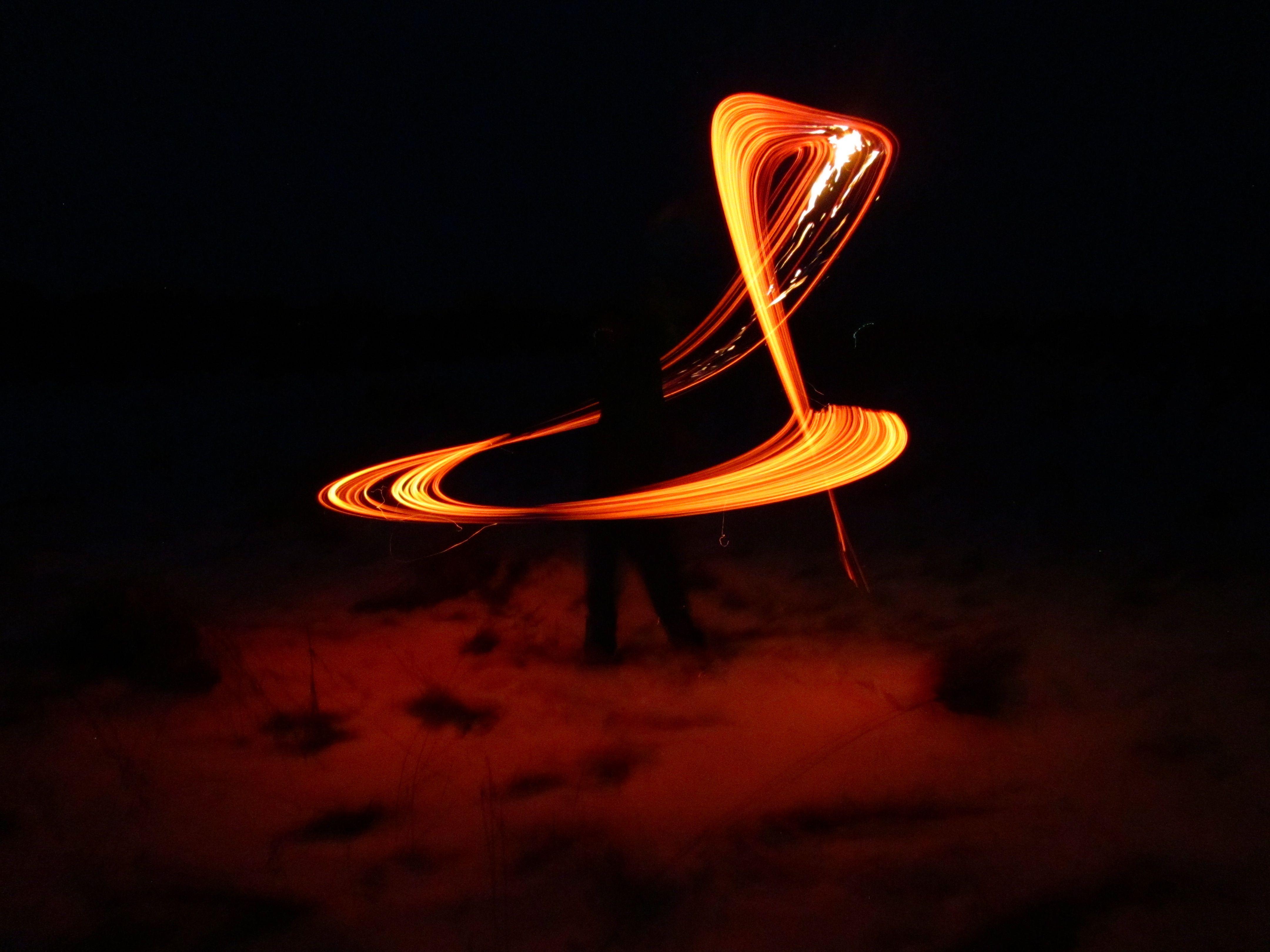 Fire Juggling Creating Coloured Trails With The Flame At Night High-Res  Stock Photo - Getty Images