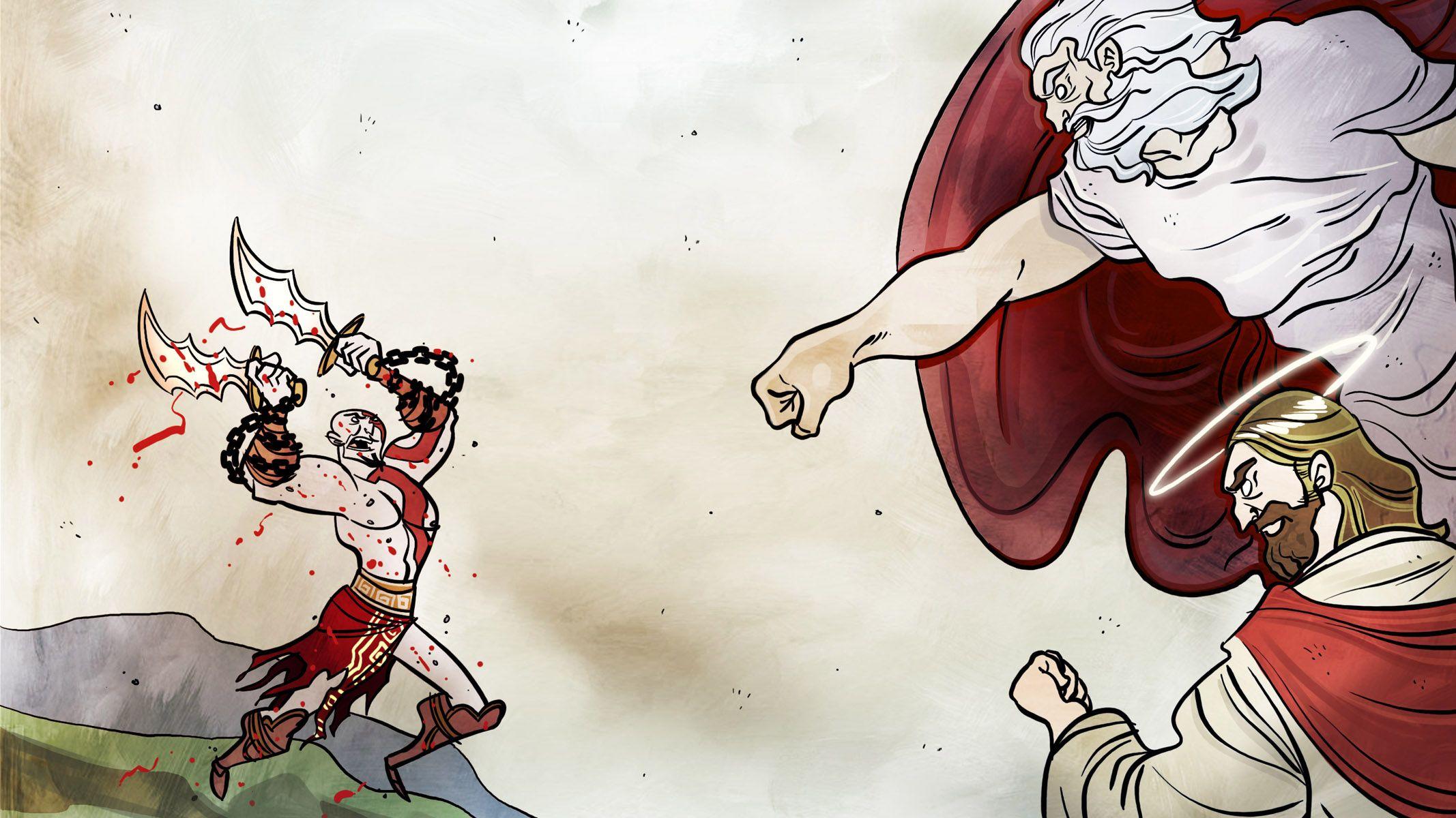 video games, Kratos, Penny Arcade, God of War, parody