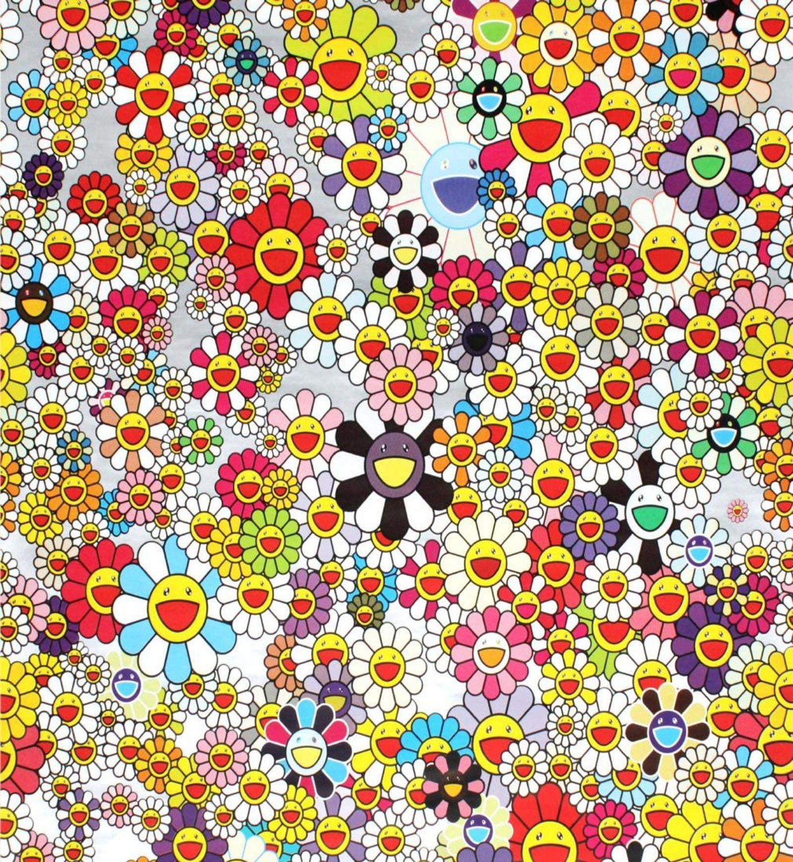Download Red White Takashi Murakami 4K Wallpaper