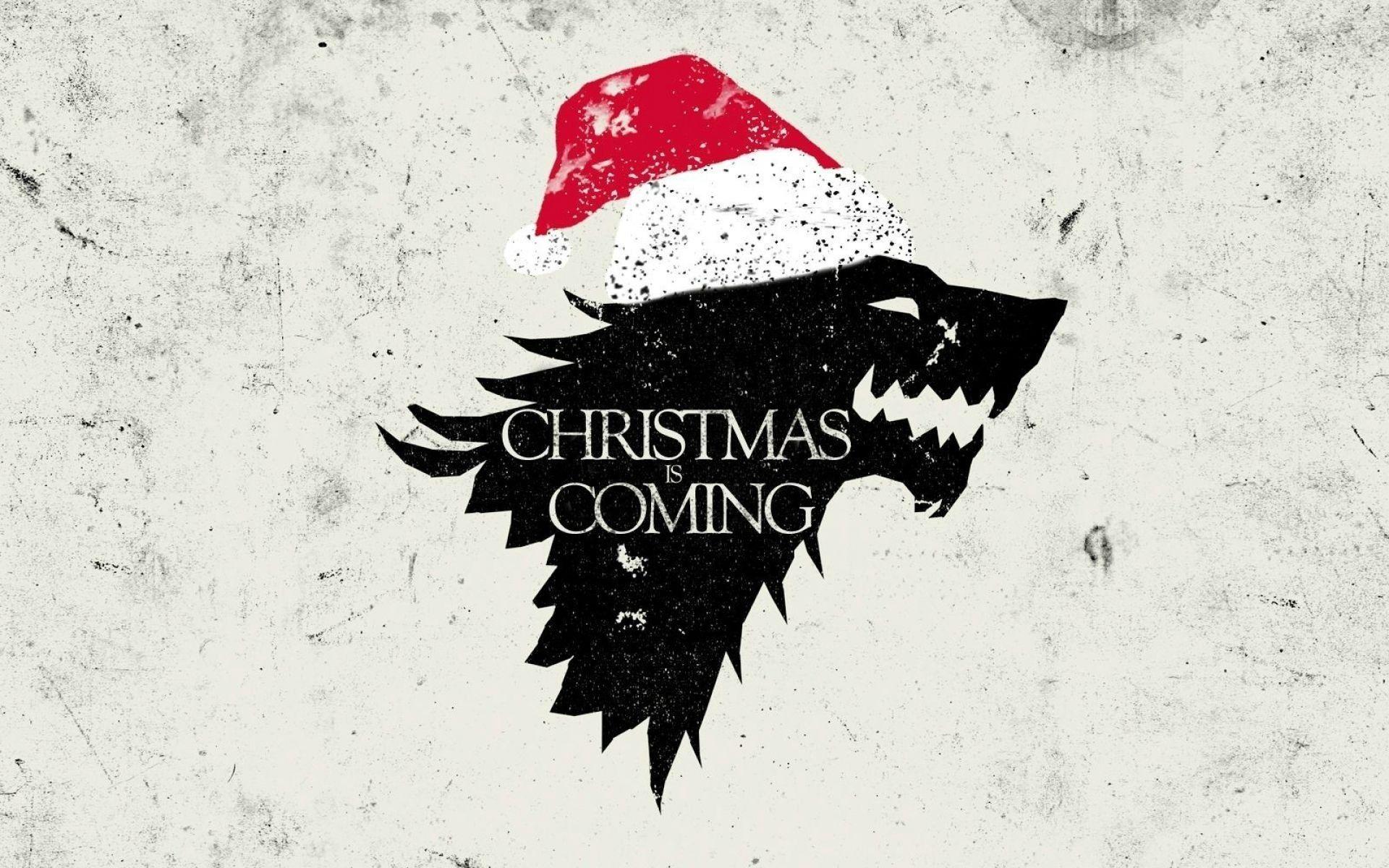game of thrones parody direwolf winter is coming christmas wallpaper