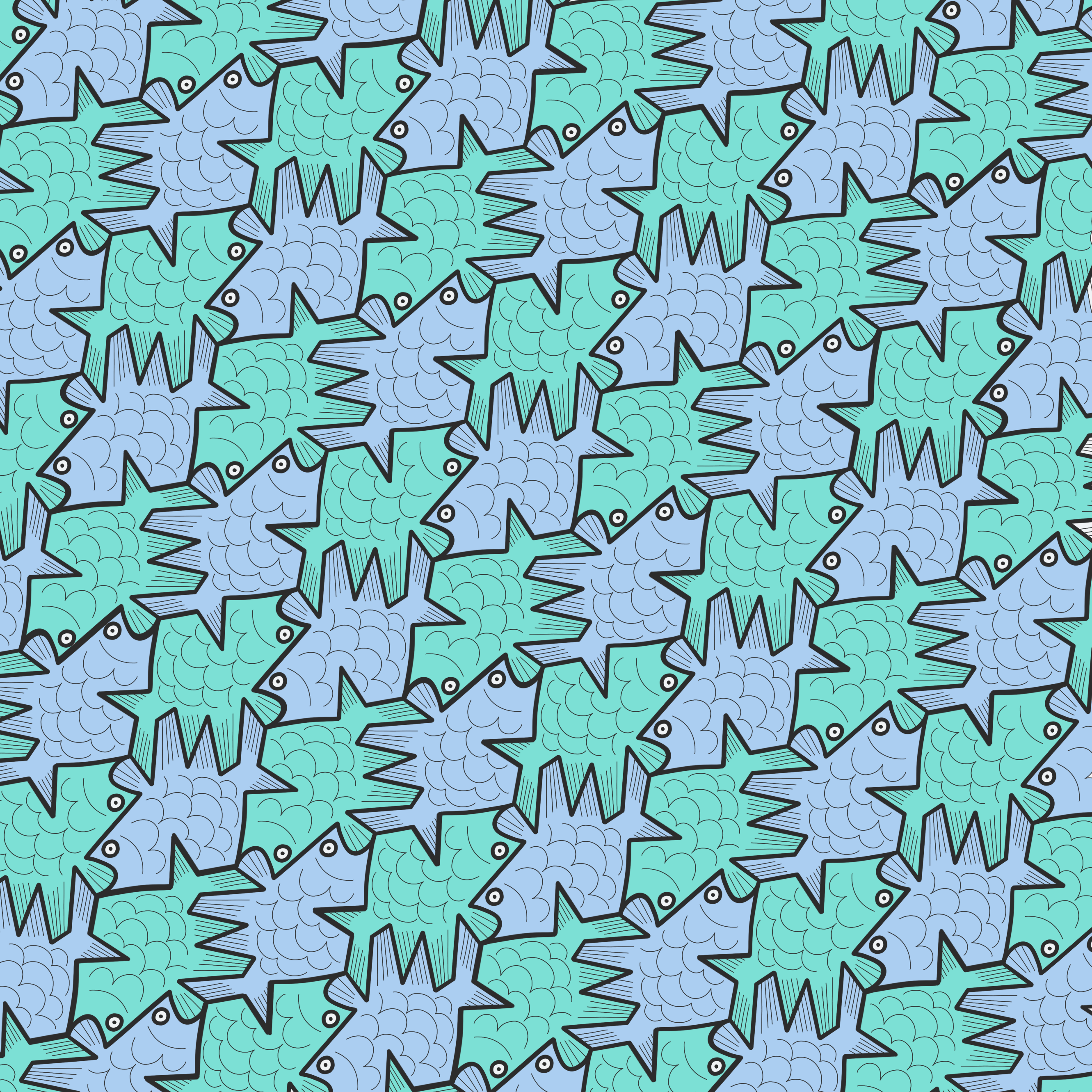 iPhone8 plus parallax #wallpaper #fish #tessellation #Escher like