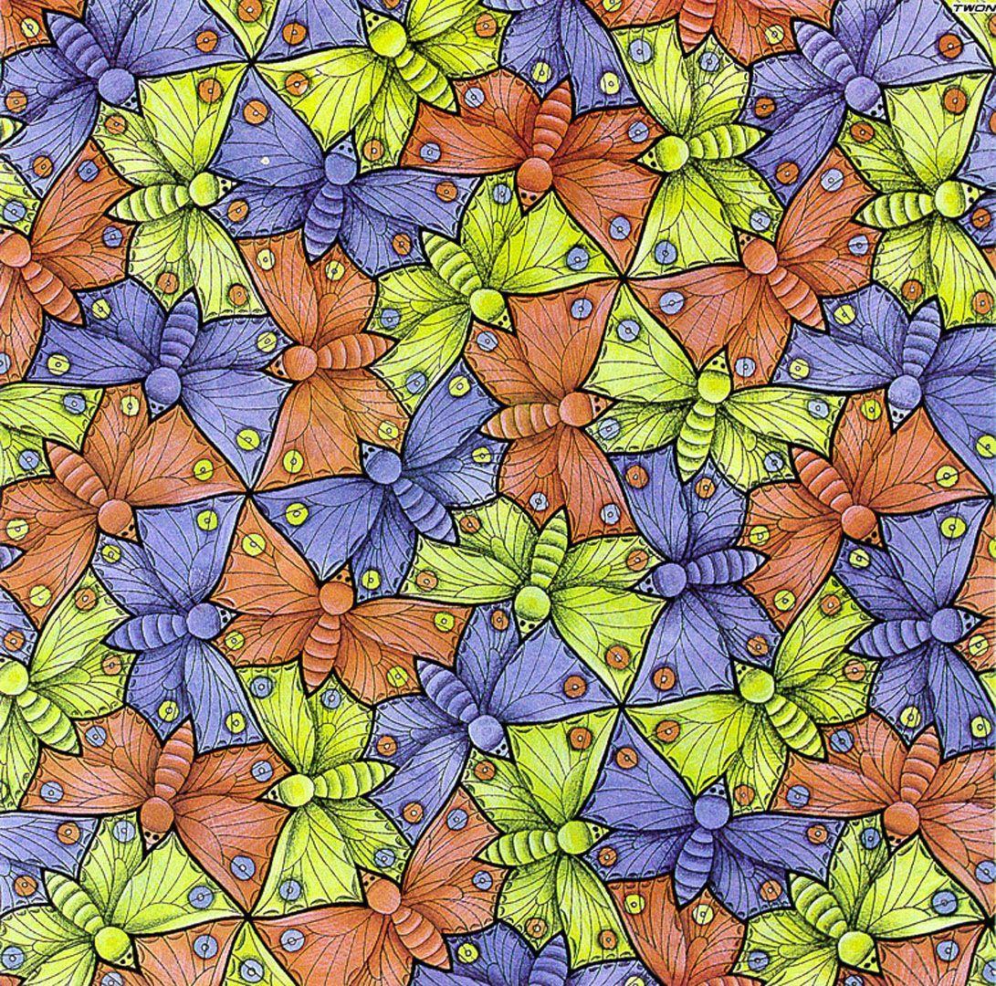 Escher M Optical Illusion Art.. 70 Butterfly optical