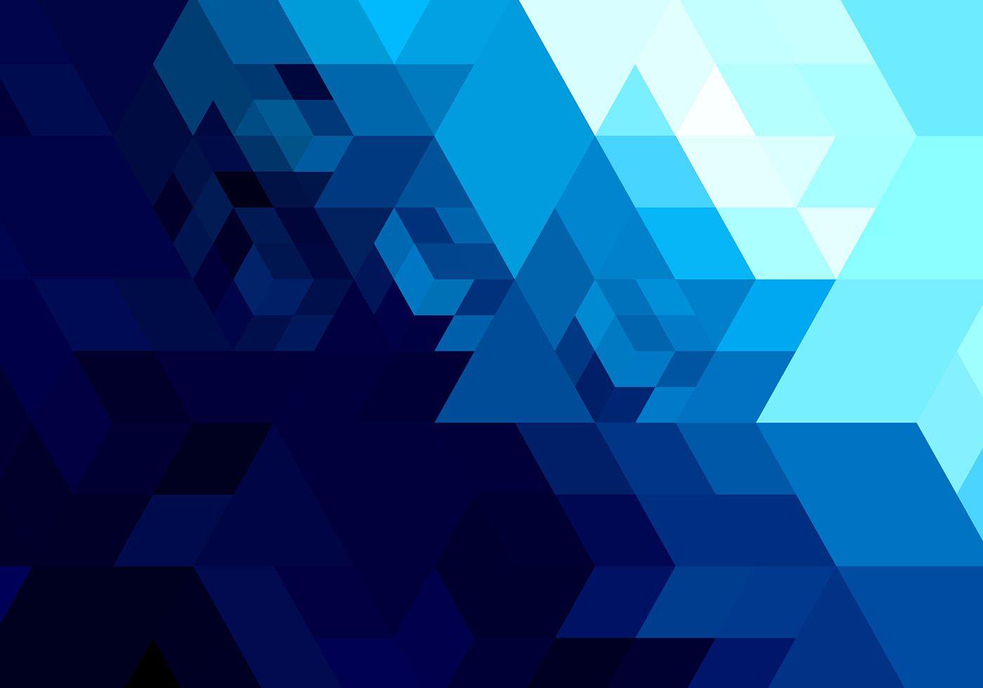Abstract bright blue geometric shape Free Vector Art