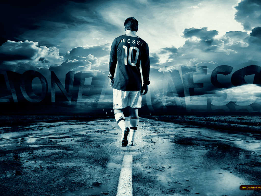 Lionel Messi Walking Alone Wallpaper. alan. Messi 10