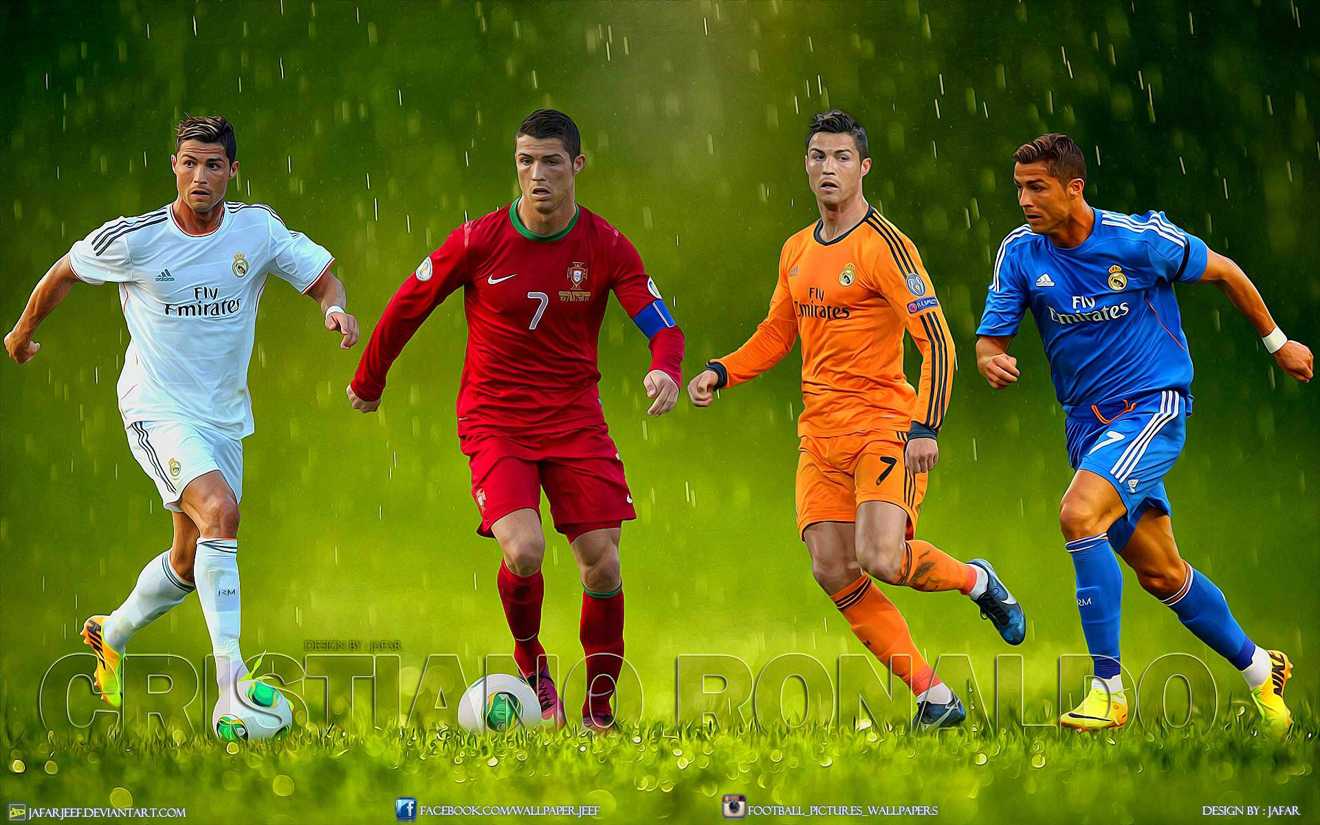 Cool Cristiano Ronaldo Portugal And Real Madri Wallpaper