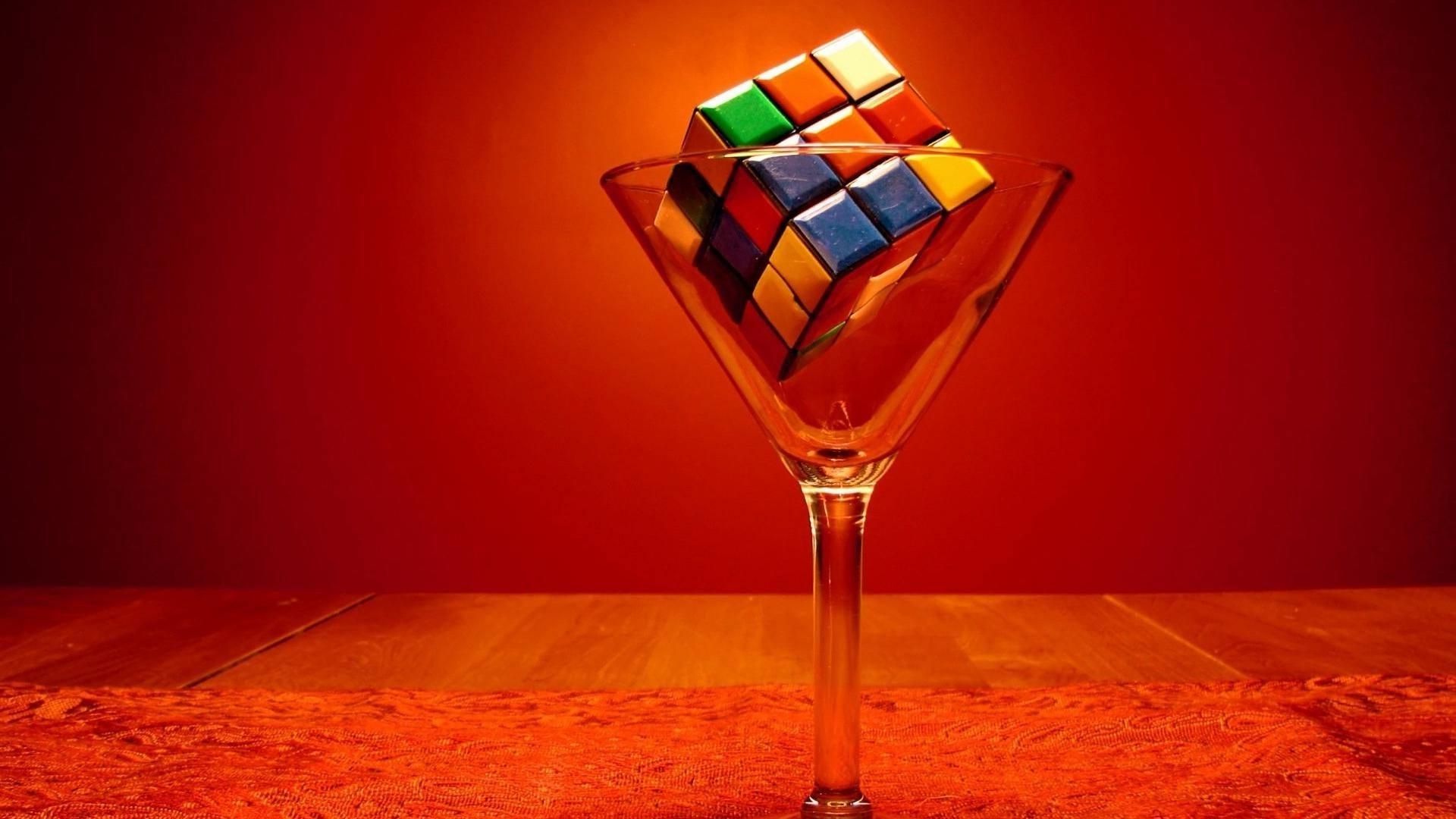 Rubiks cube in martini glass HD wallpaper. HD Latest Wallpaper