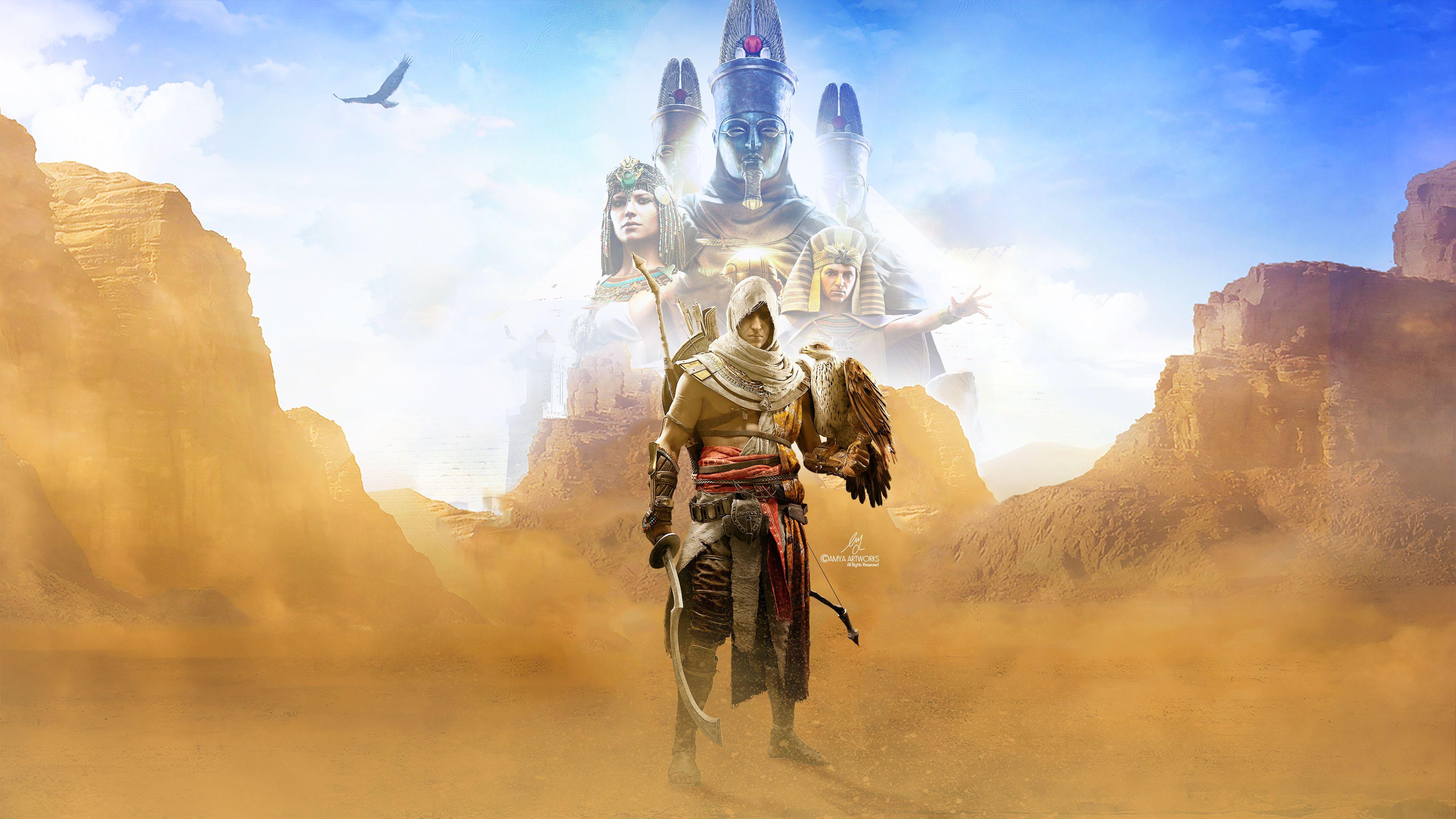 Wallpapers Bayek, Assassin's Creed: Origins, Artwork, 4K, Games,
