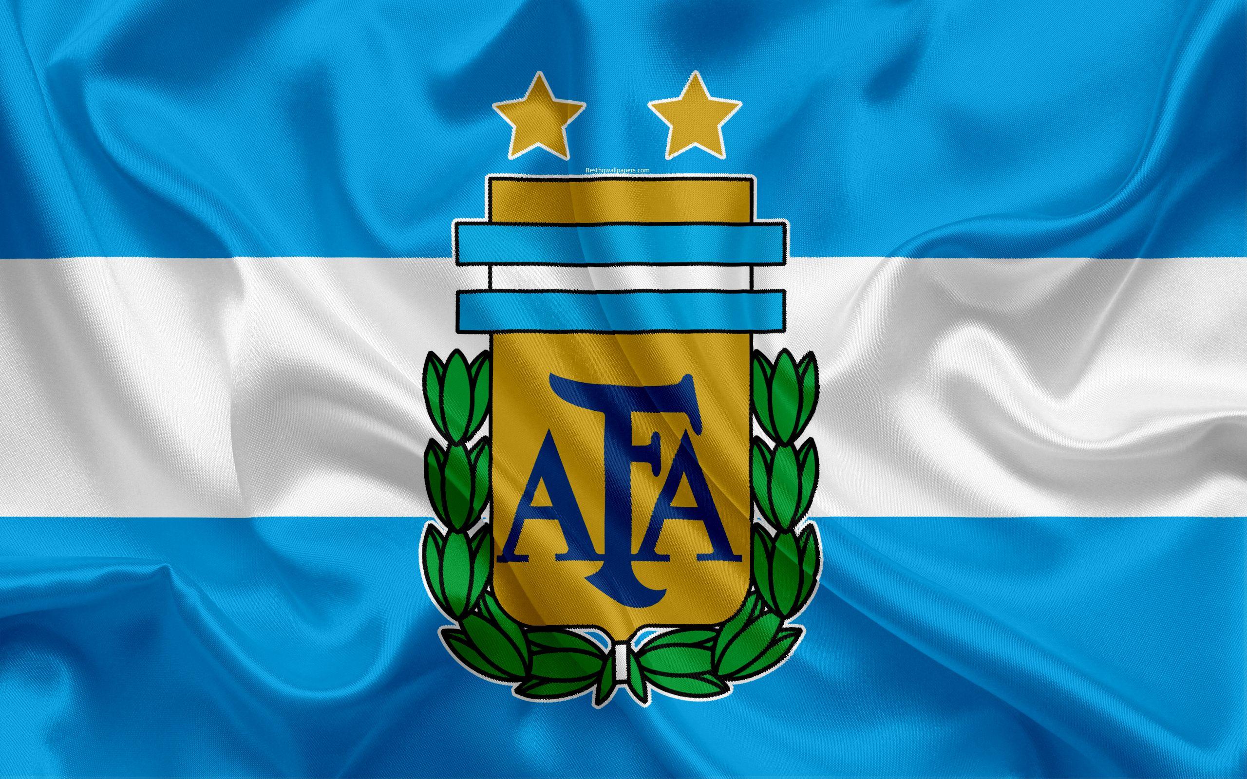 Download wallpaper Argentina national football team, logo, emblem