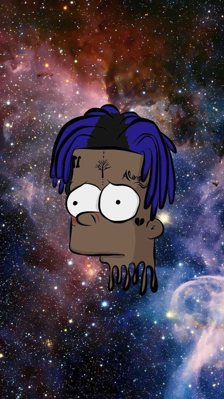 Xxxtentacion bart Simpson cartoon iPhone wallpaper. SavageMode