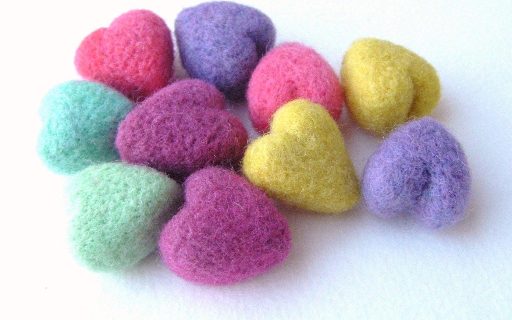 Wallpaper Hearts, Colorful, Form, Balls, Threads HD, Picture, Image