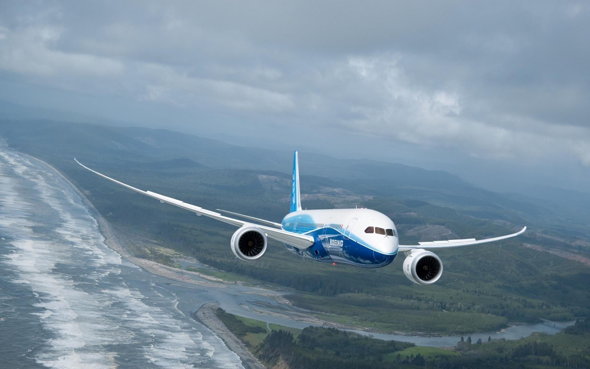 Aircraft boeing shore aviation 787 dreamliner wallpaper