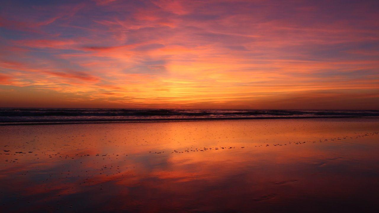 Beach Sunset Evening 4k 720P HD 4k Wallpaper, Image