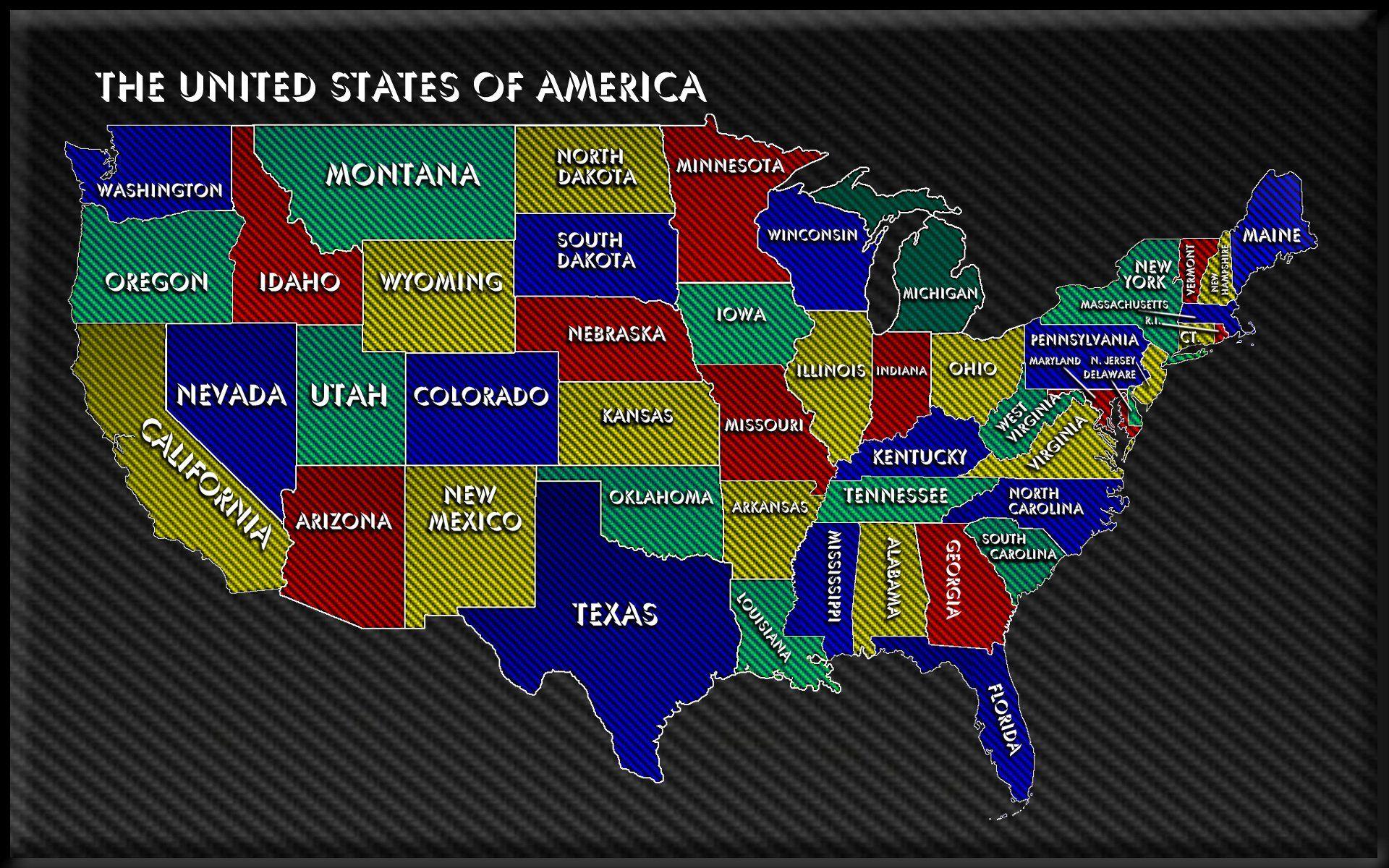 Modern us usa map carbon fiber states america patriotic wallpaperx1200
