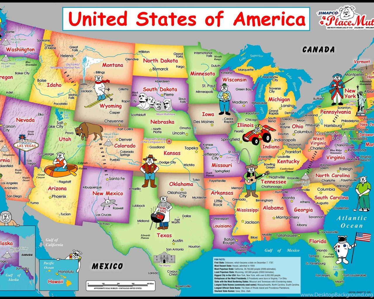 United States Of America Map HD Wallpaper Desktop Background