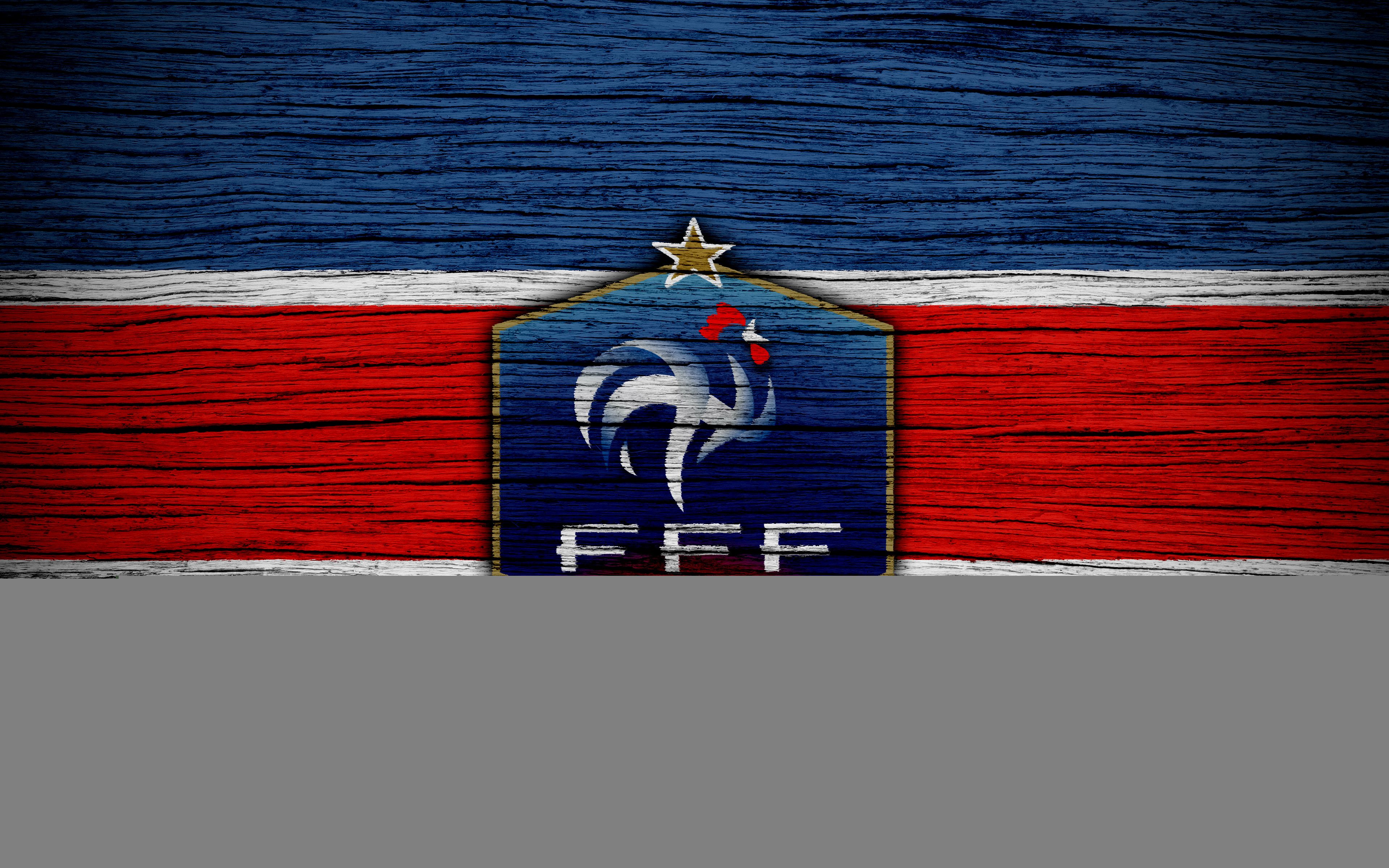 Download wallpaper 4k, France national football team, logo, Europe