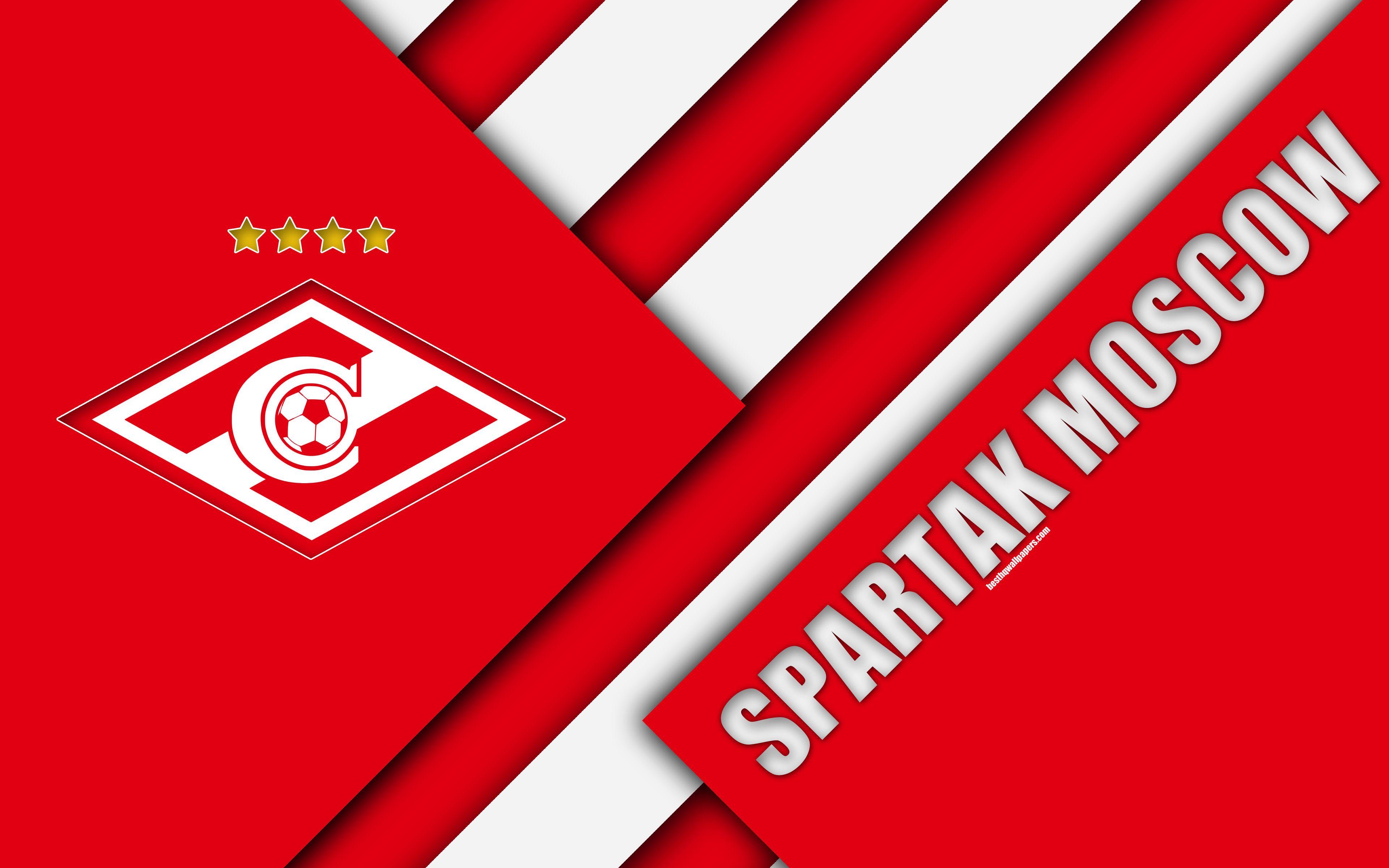 Download wallpaper FC Spartak Moscow, 4k, material design, red