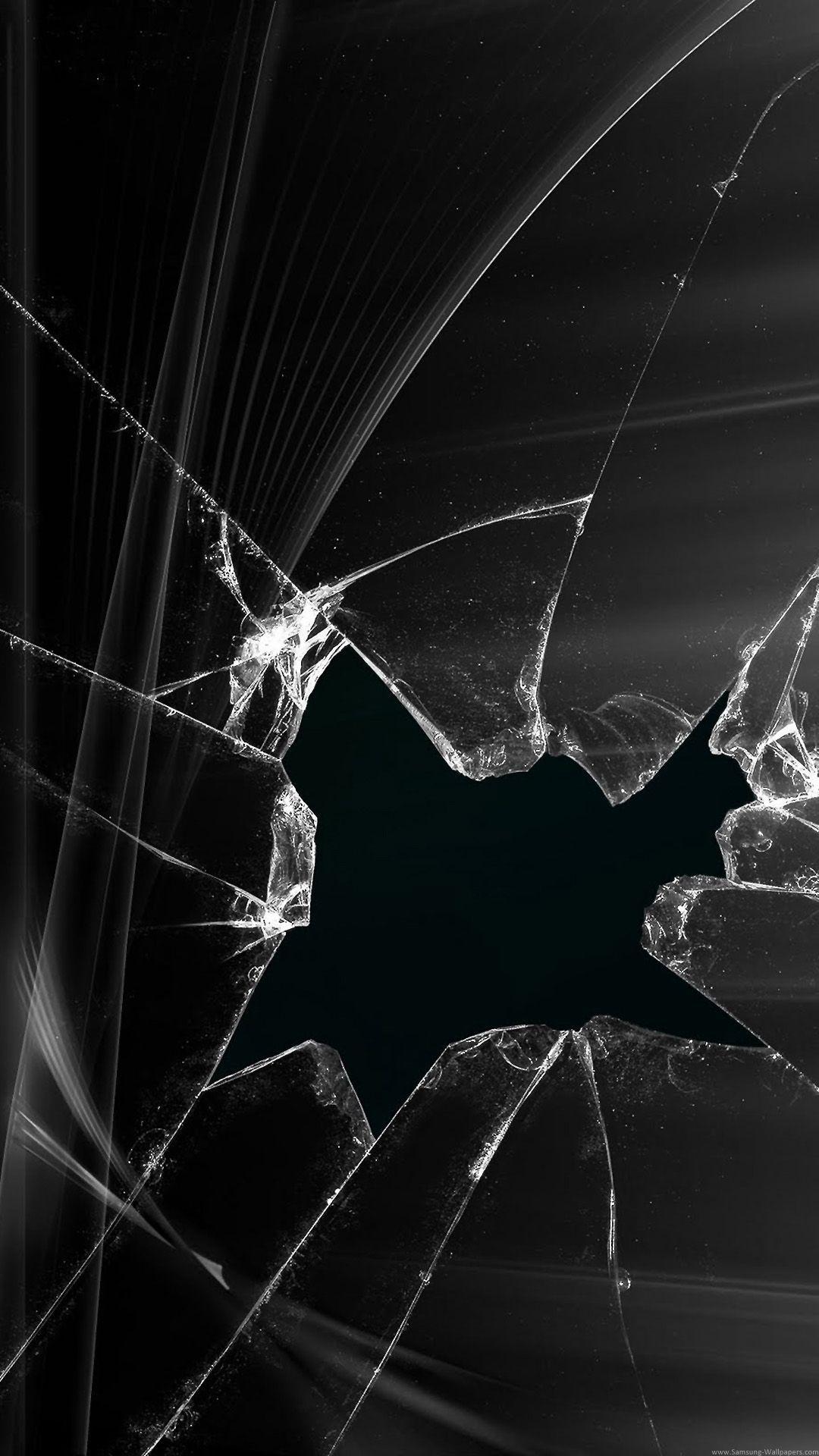 Broken Screen Wallpaper Black Abstract Picture Cracked Screen