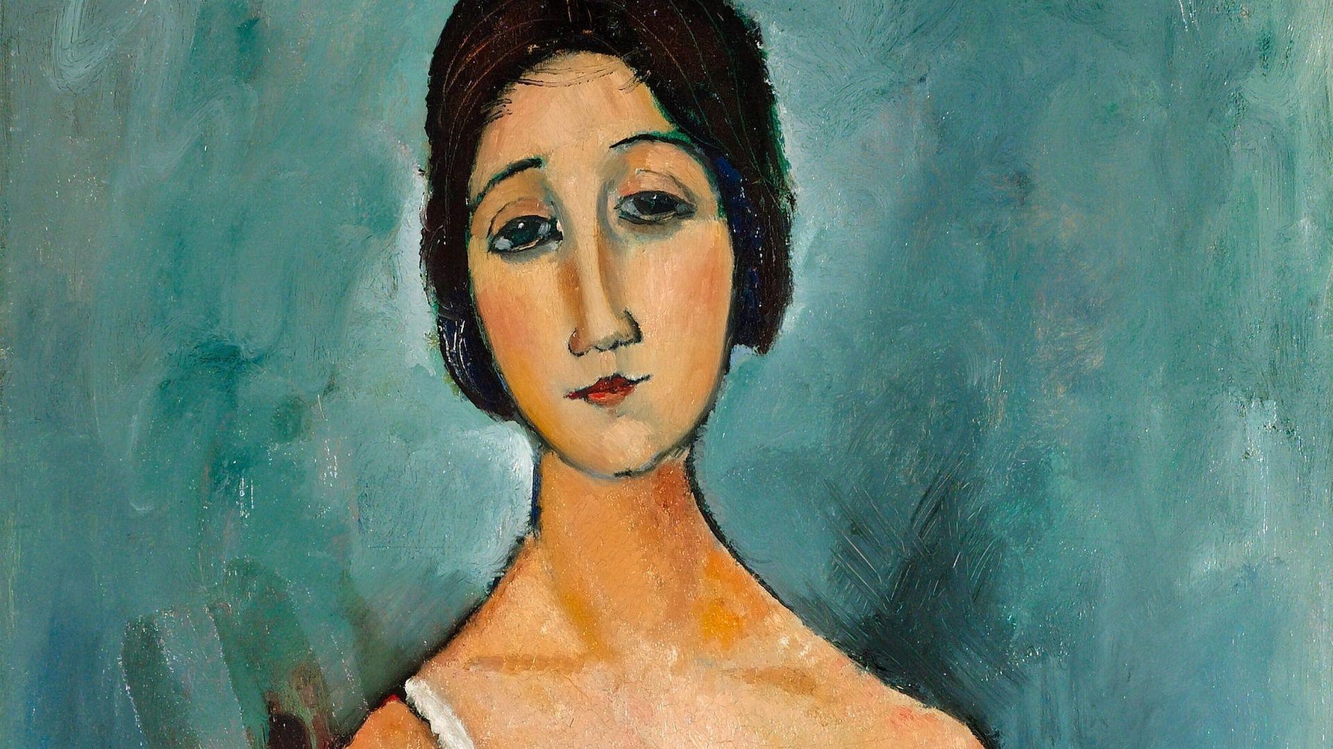 Jeune femme a la rose, Margherita (Portrait of a Beautiful Girl) - Amedeo  Modigliani Wall Mural | Buy online at Abposters.com