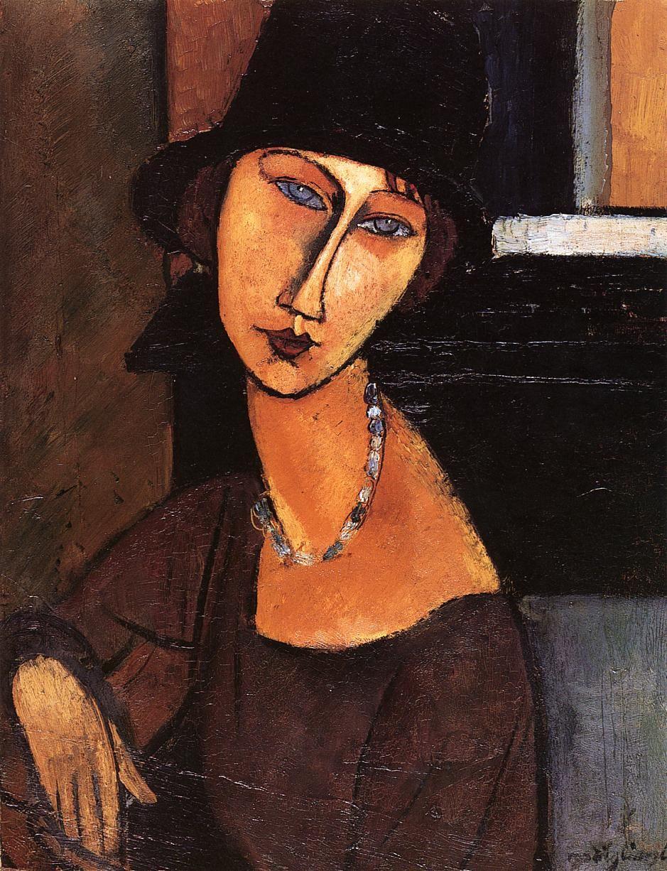 Amedeo Modigliani, picture Jeanne Hebuterne with Hat and Necklace