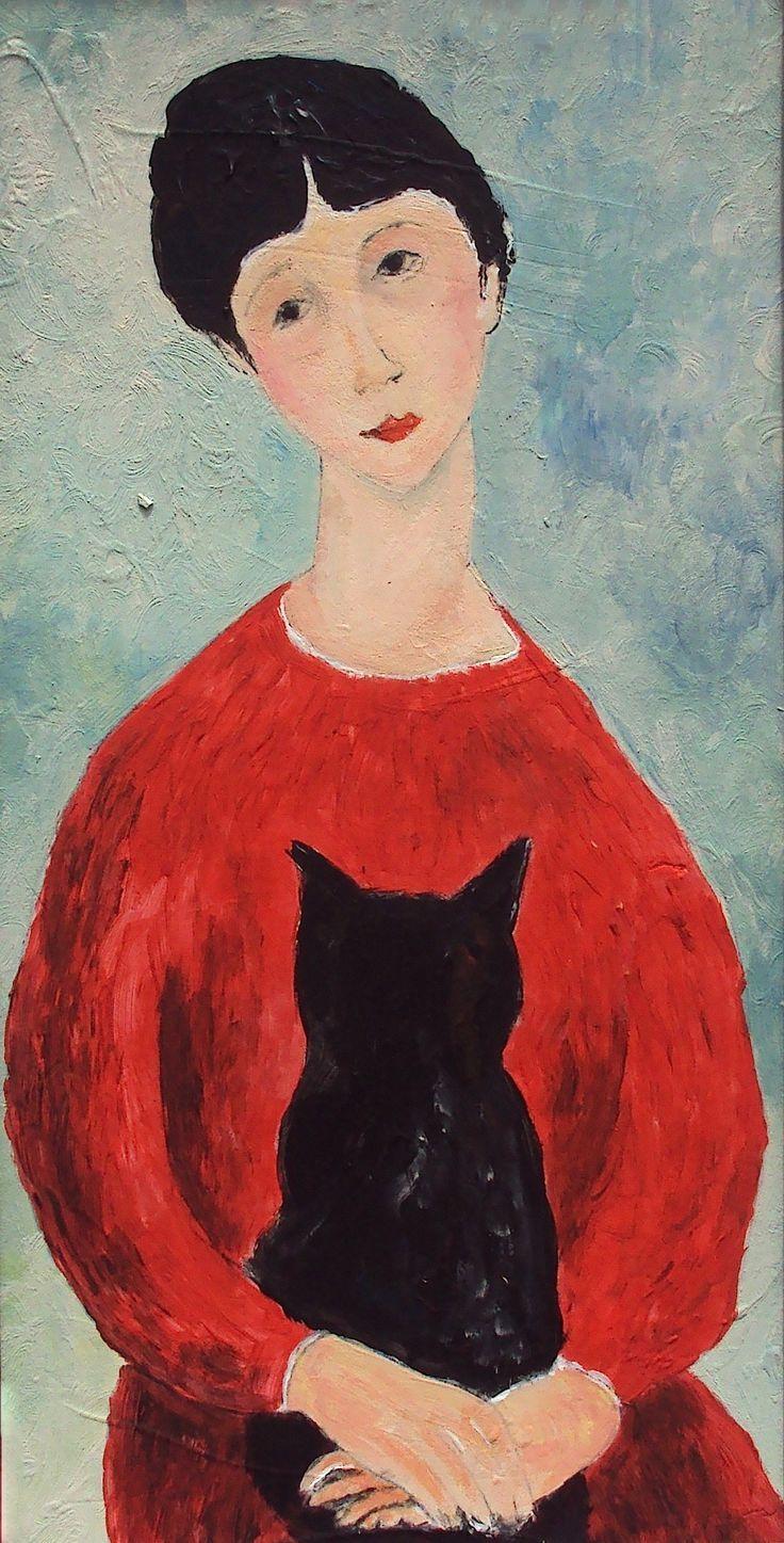 best My Modigliani style portraits with pets especially cats