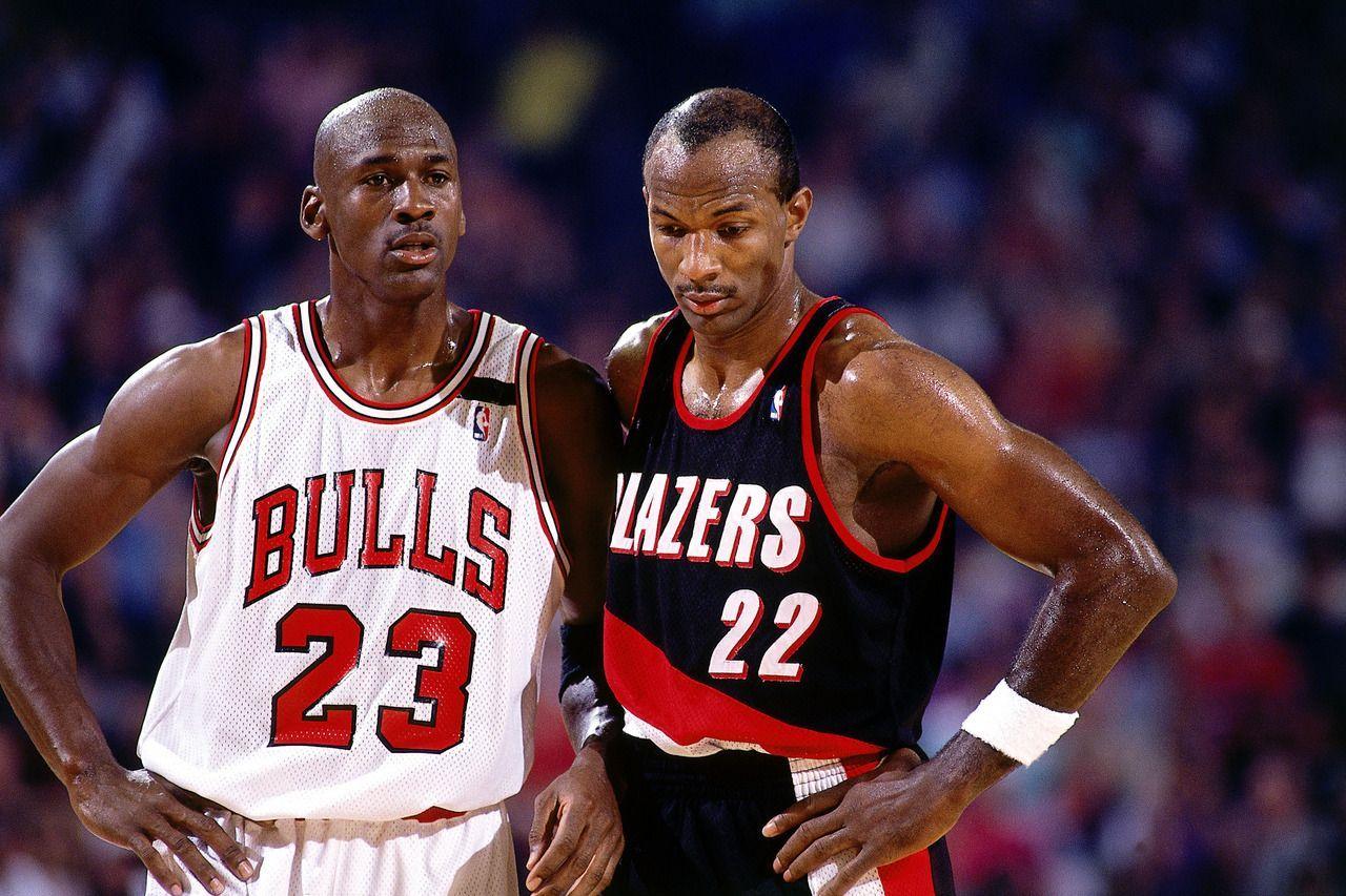 1991: Michael Jordan of the Chicago Bulls & Clyde Drexler