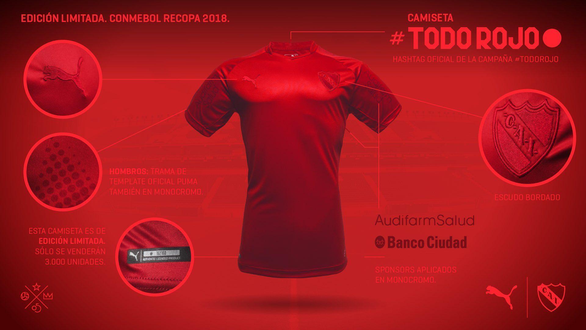 Club Atlético Independiente 2018 Recopa All Red PUMA Kit