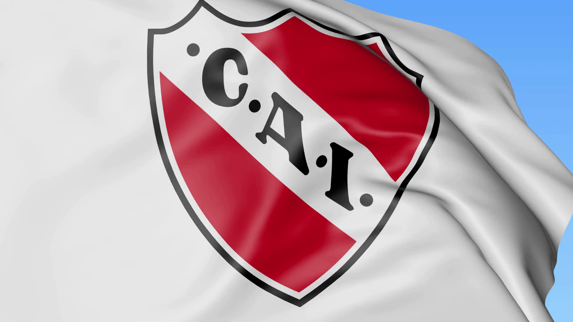 Close Up Of Waving Flag With Club Atletico Independiente Football