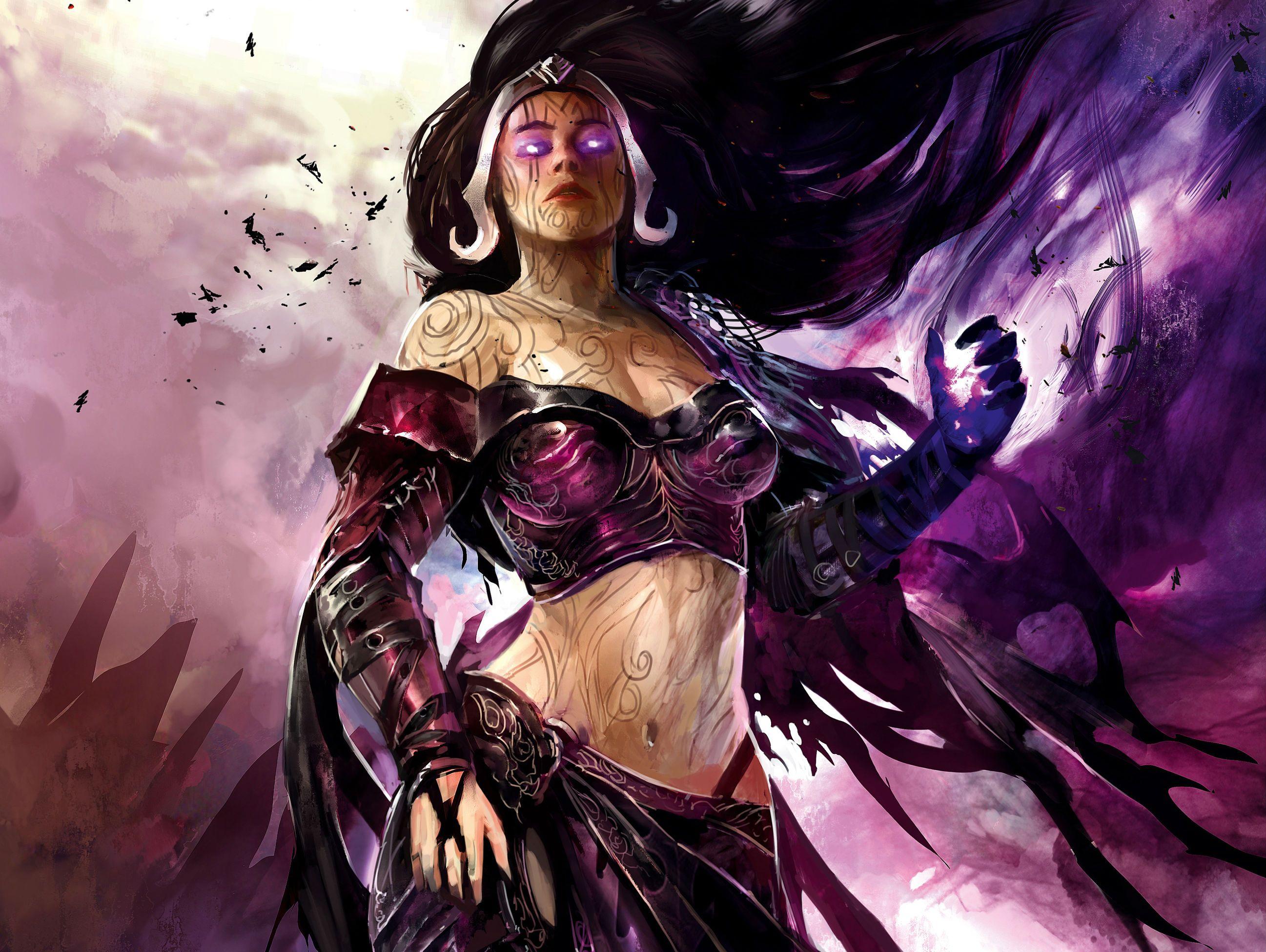 Liliana Vess is a human planeswalker and master of necromancy