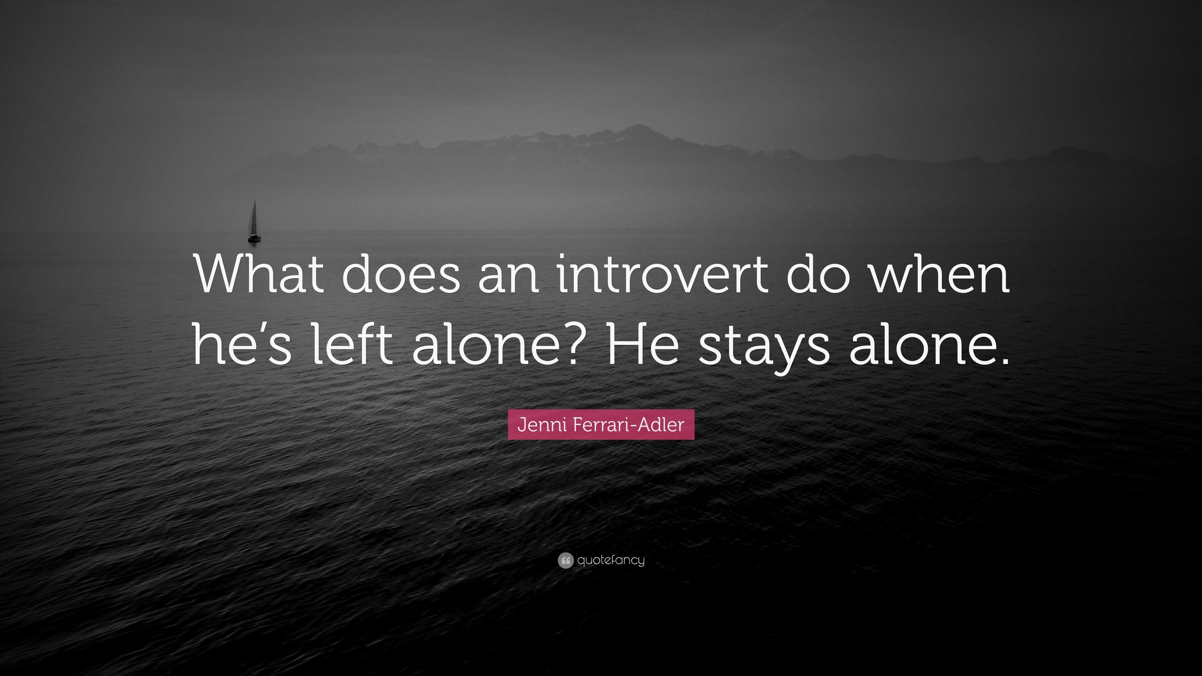 Jenni Ferrari Adler Quote: “What Does An Introvert Do When He's Left
