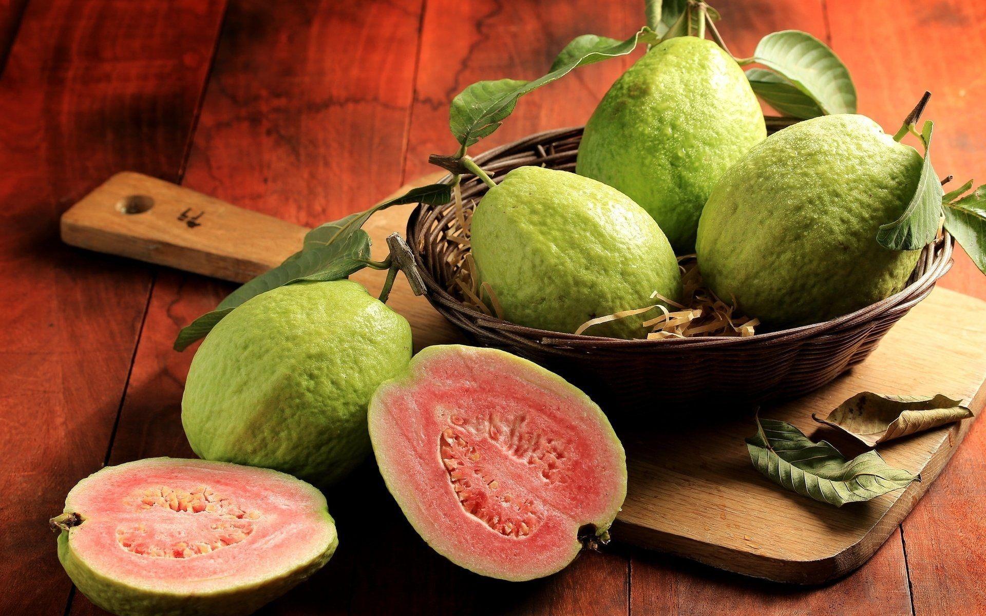 Guava Amrud Cut Slices White Pulp On Wooden Background With Space For Text  Stock Photo - Download Image Now - iStock