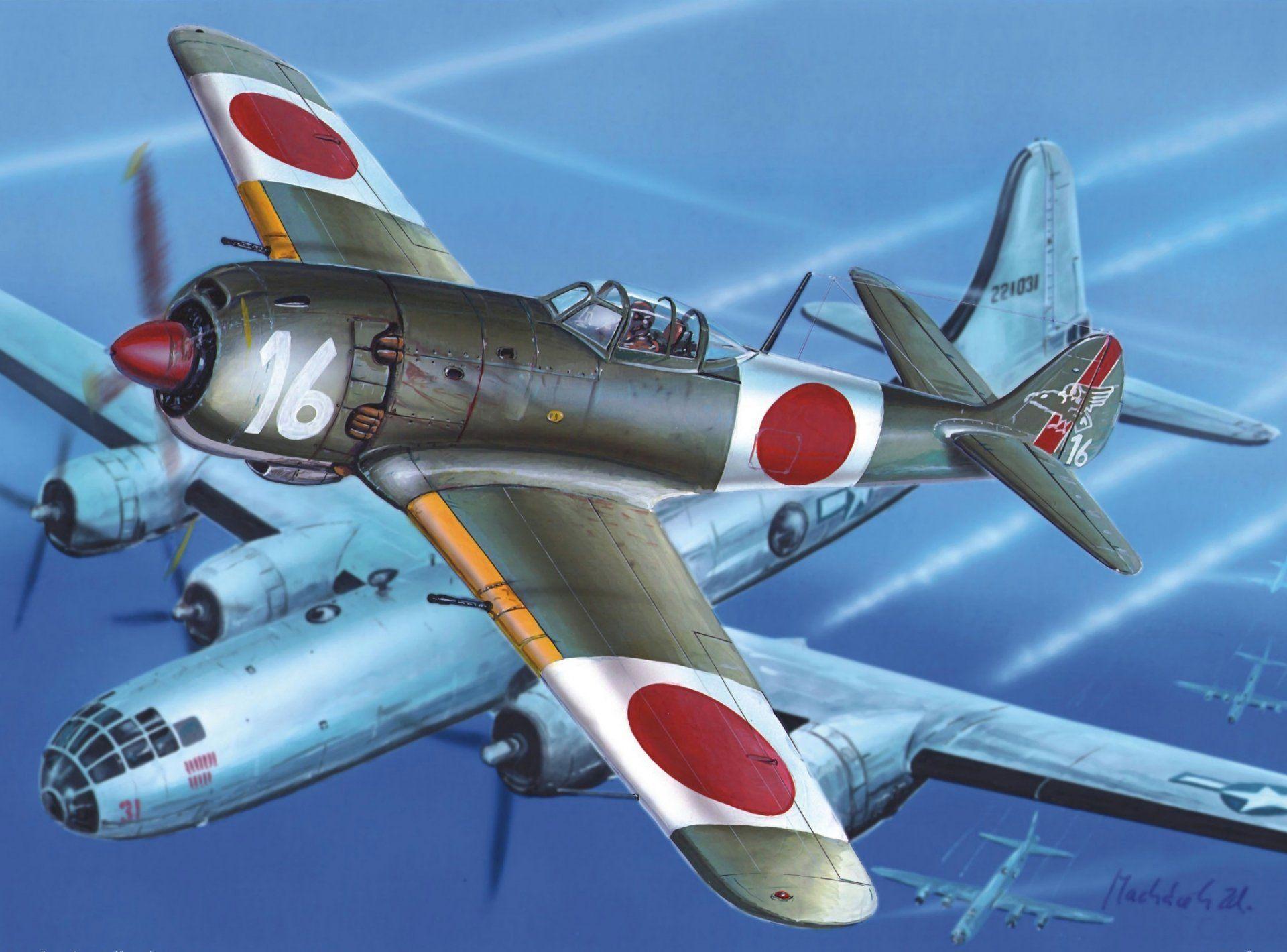 Art Sky Tachikawa Ki 106 Japanese Fighter Boeing B 29 Superfortress