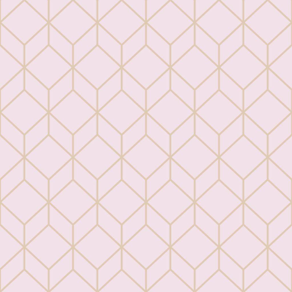 Graham & Brown Wallpaper. Myrtle Geo Pink Rose Gold
