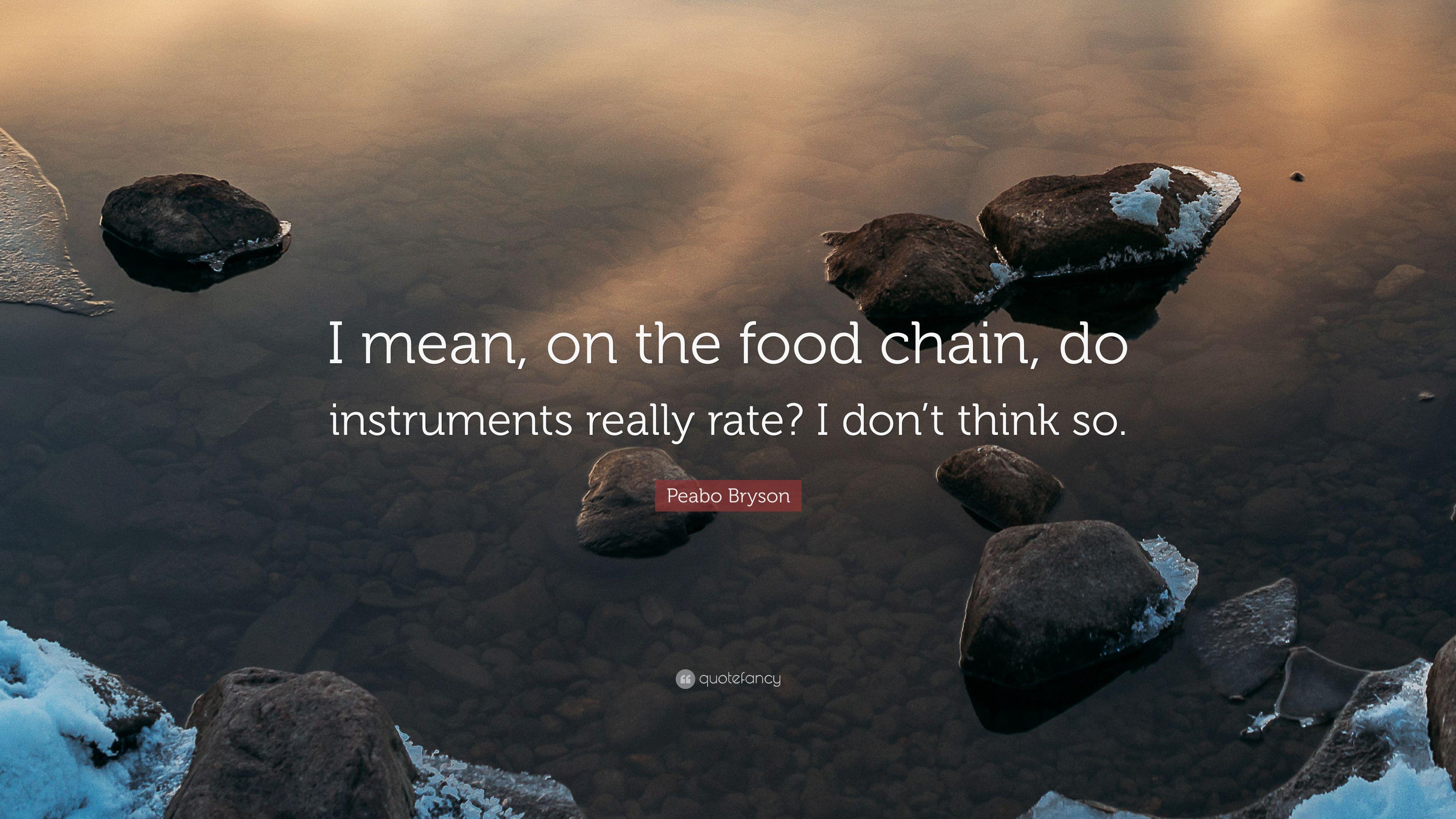 Peabo Bryson Quote: “I mean, on the food chain, do instruments
