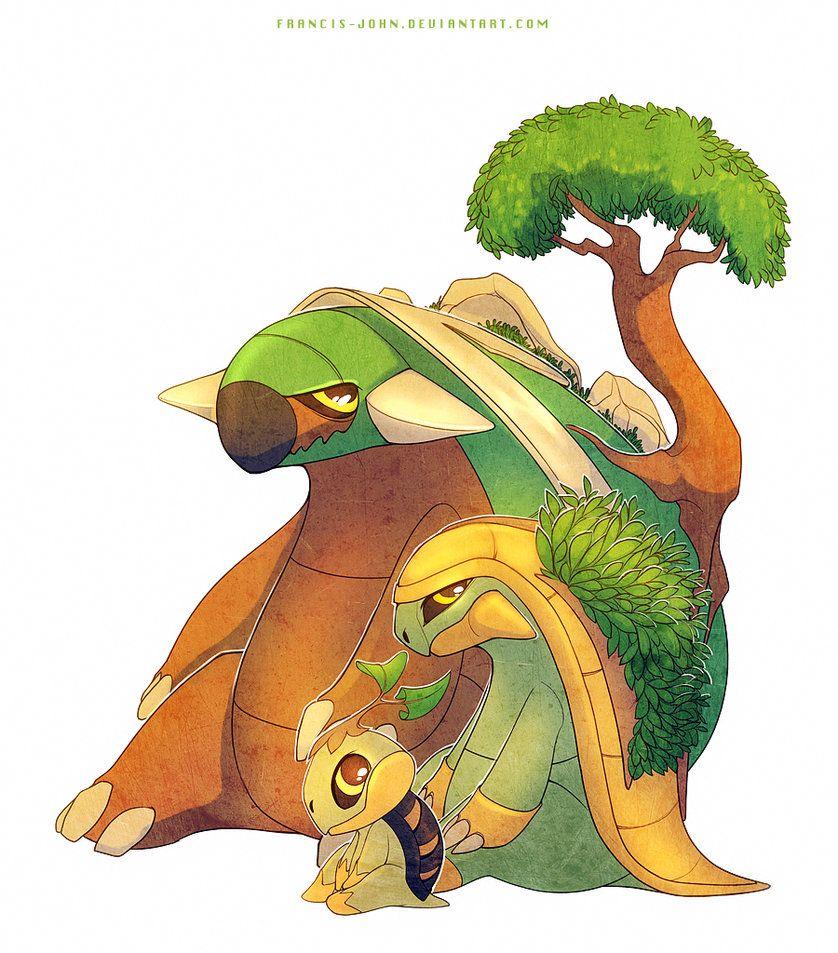 Turtwig Grotle And Torterra By Francis John