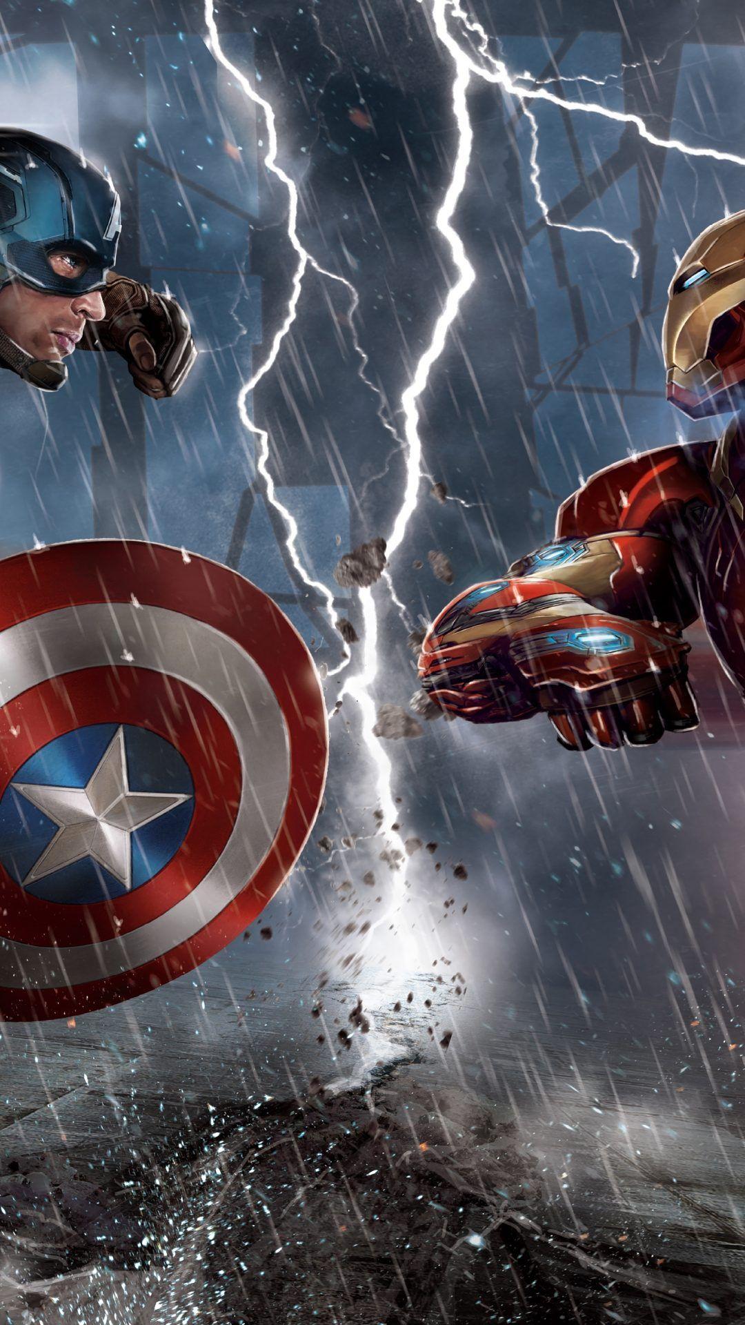 Captain America: Civil War Iron Man vs Captain America 5K HD Wallpaper