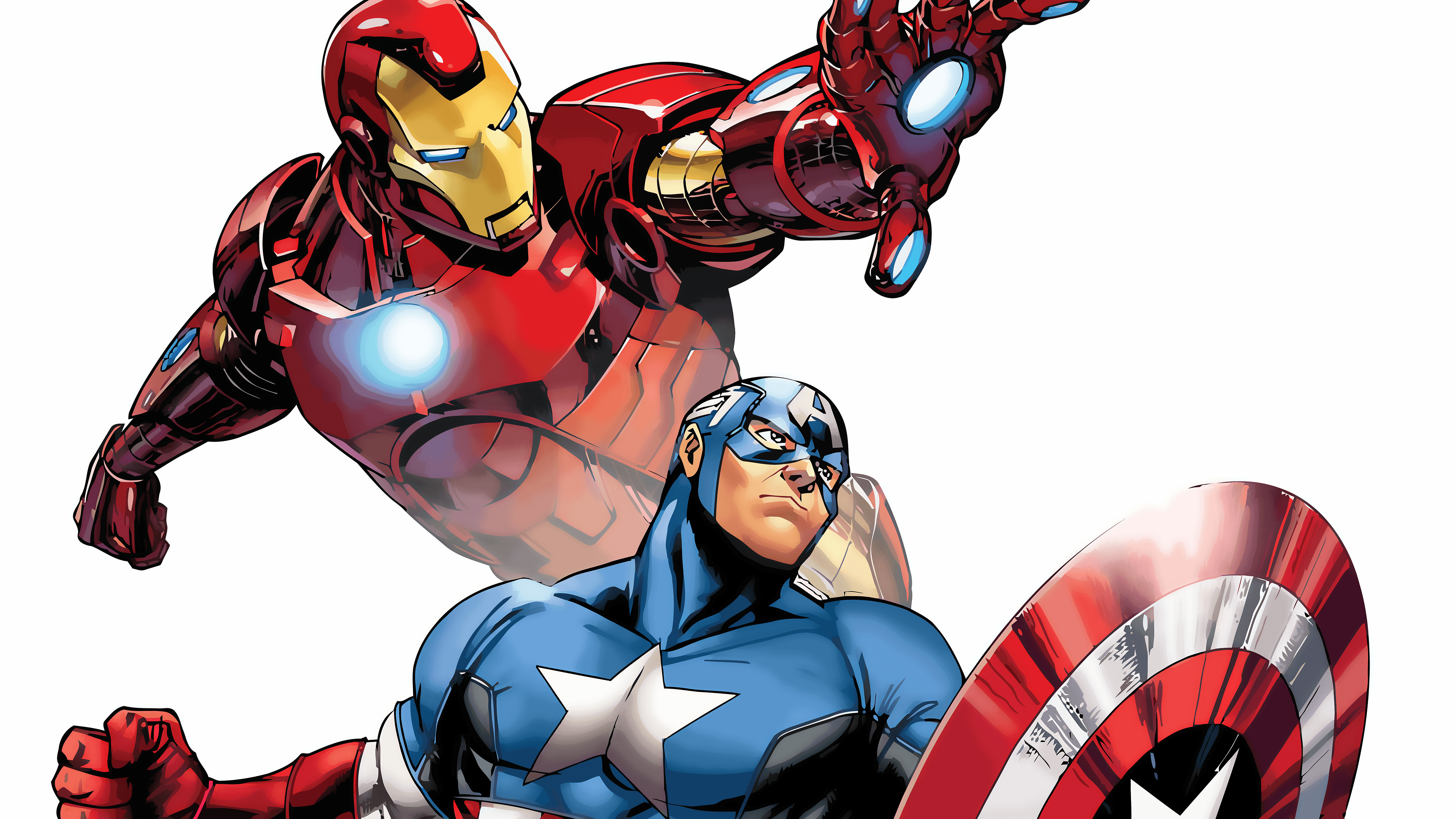 Марвел Капитан Америка и Железный человек