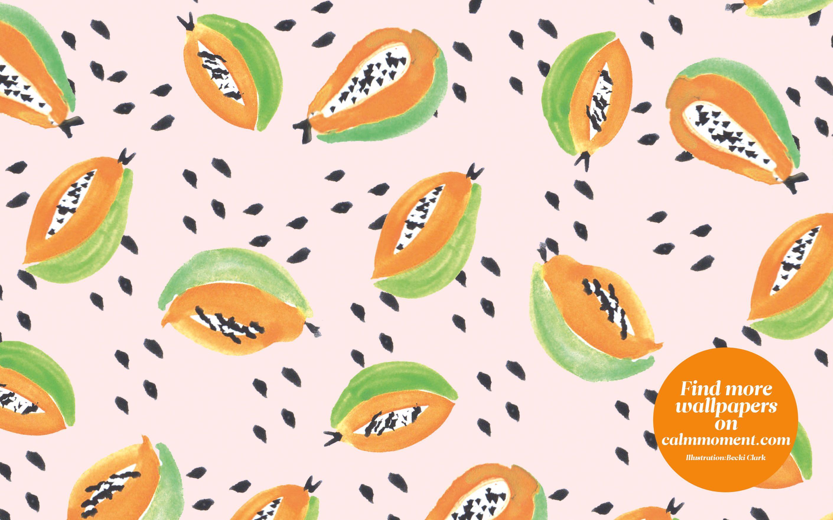 Download free illustrated papaya wallpaper for your phone, computer