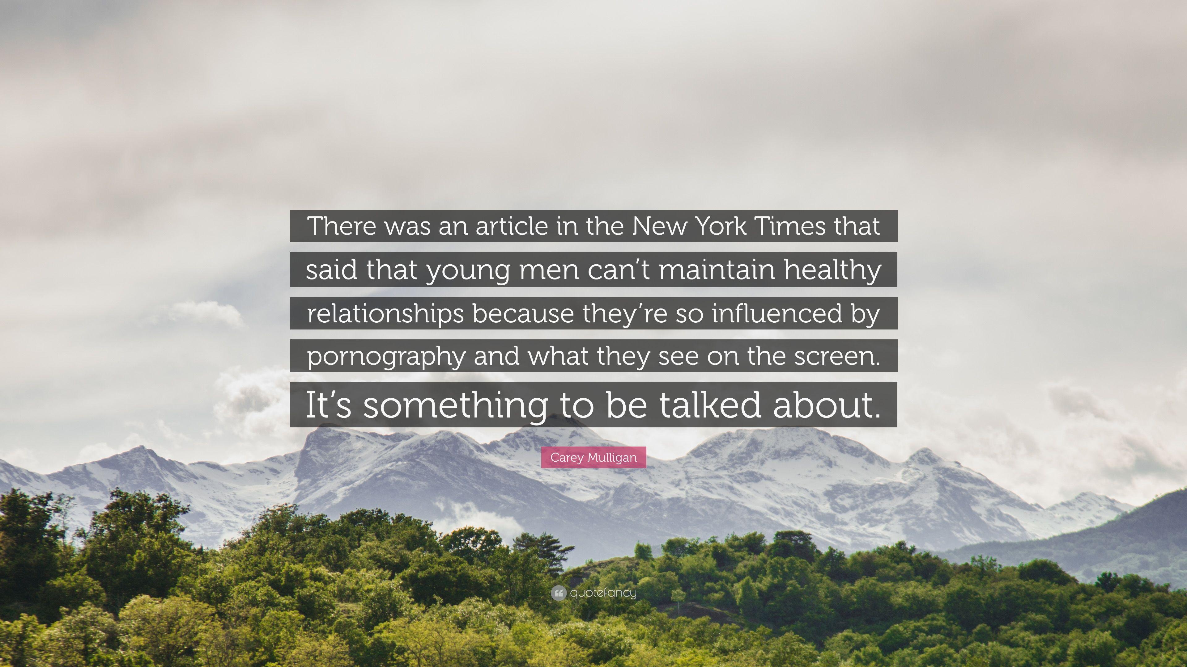 Carey Mulligan Quote: “There was an article in the New York Times