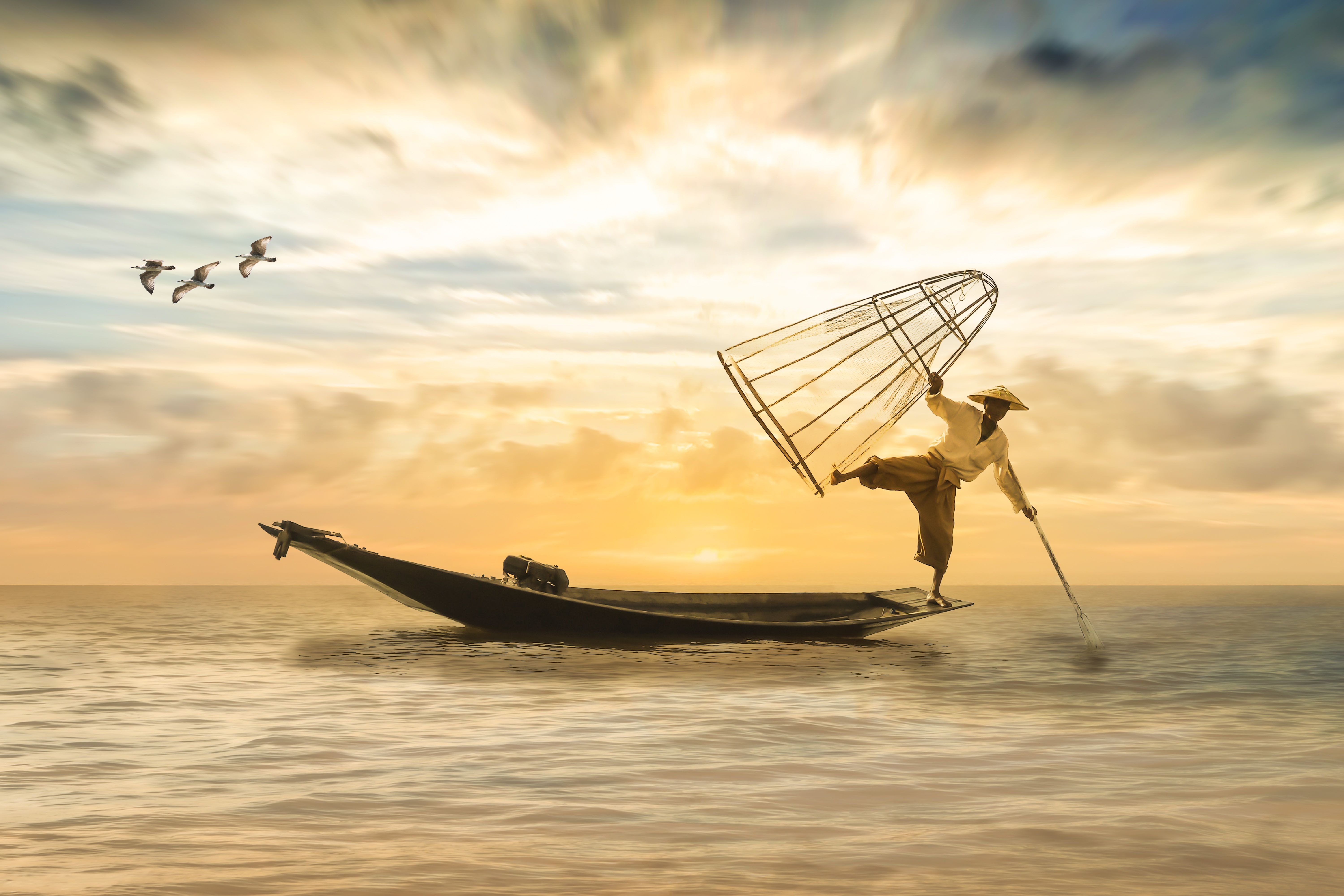 Fisherman Fishing Boat, HD Others, 4k Wallpaper, Image