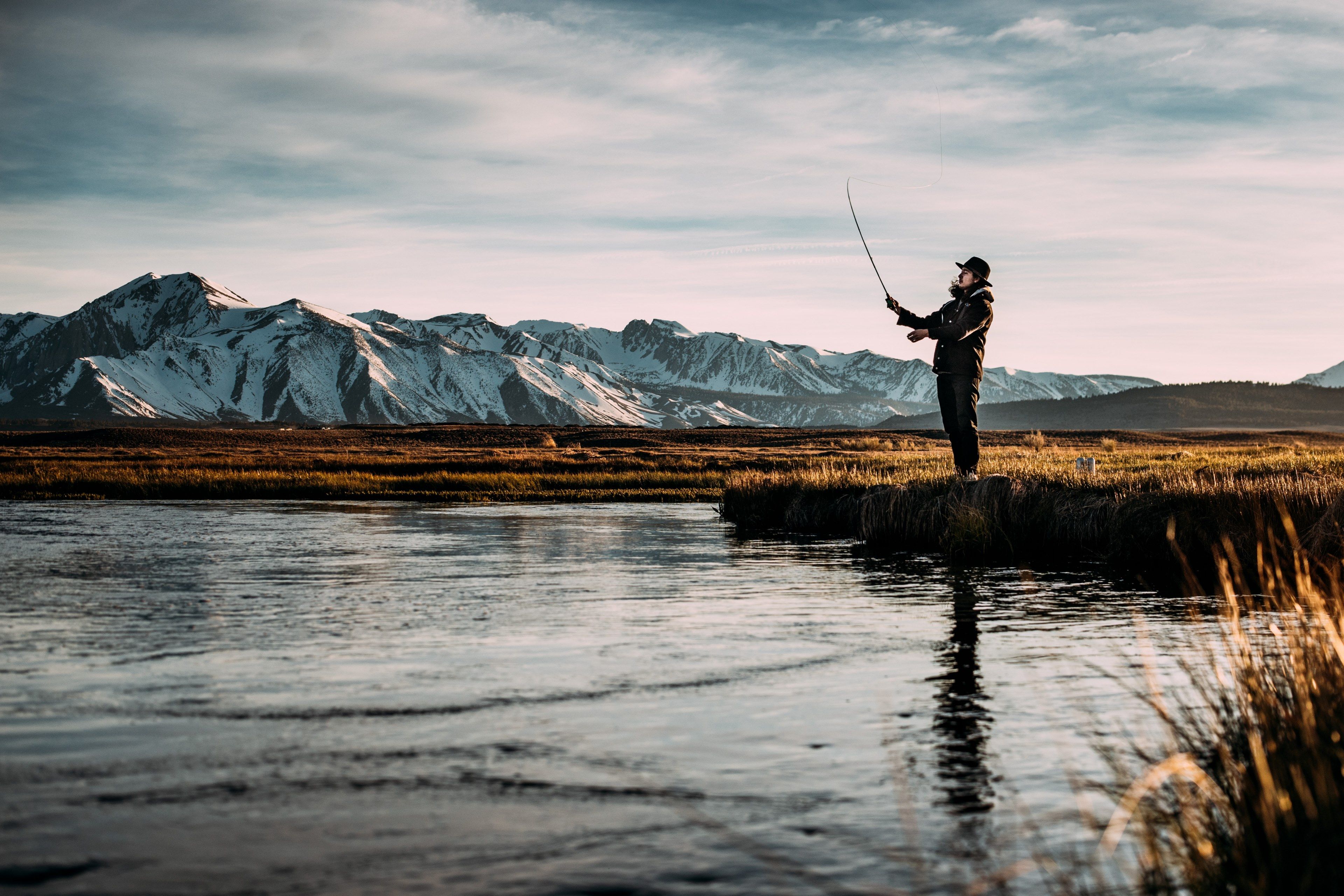 fishing fly fishing riverside and scenic HD 4k wallpaper and background
