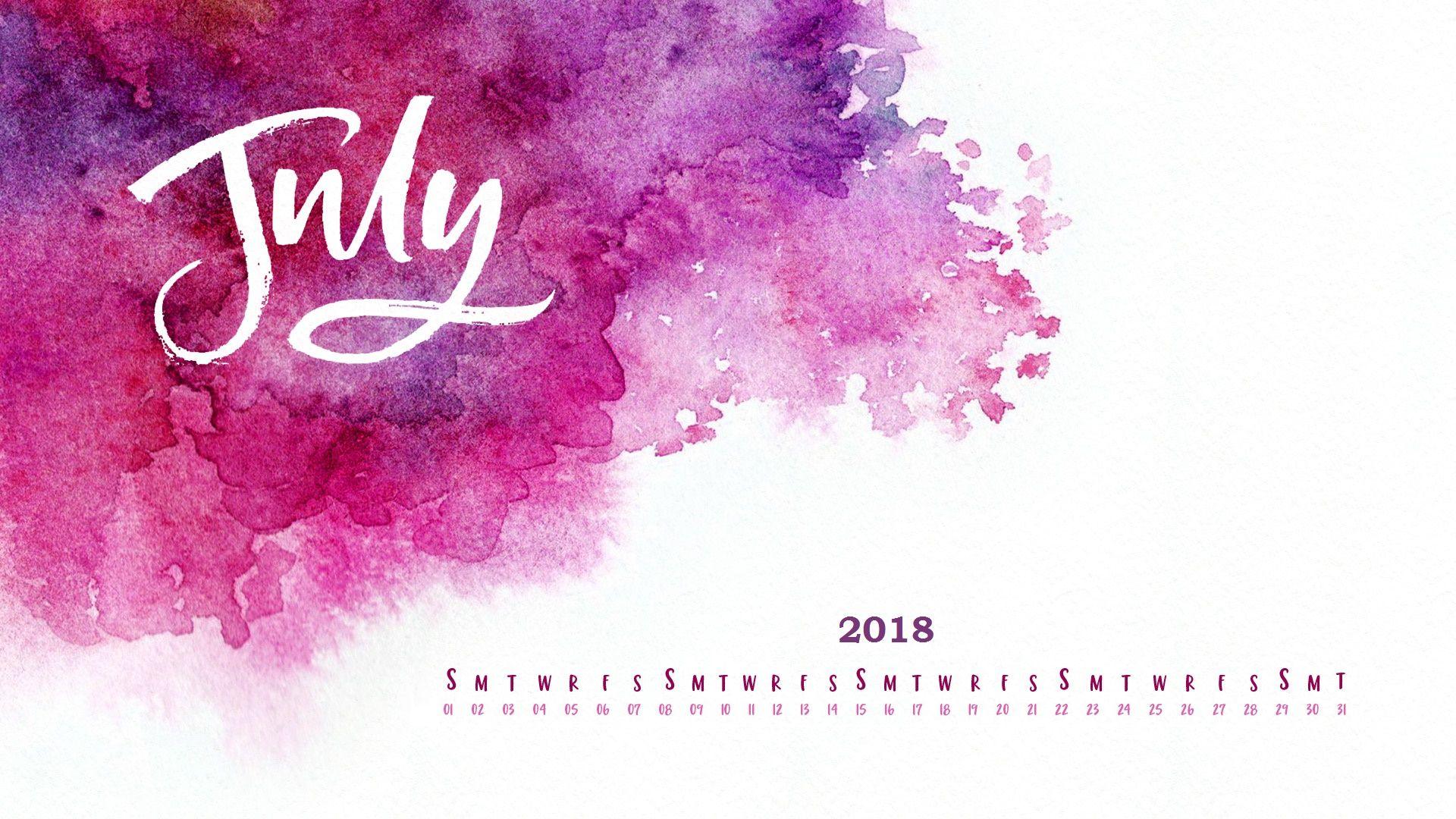 July 2018 Desktop Calendar