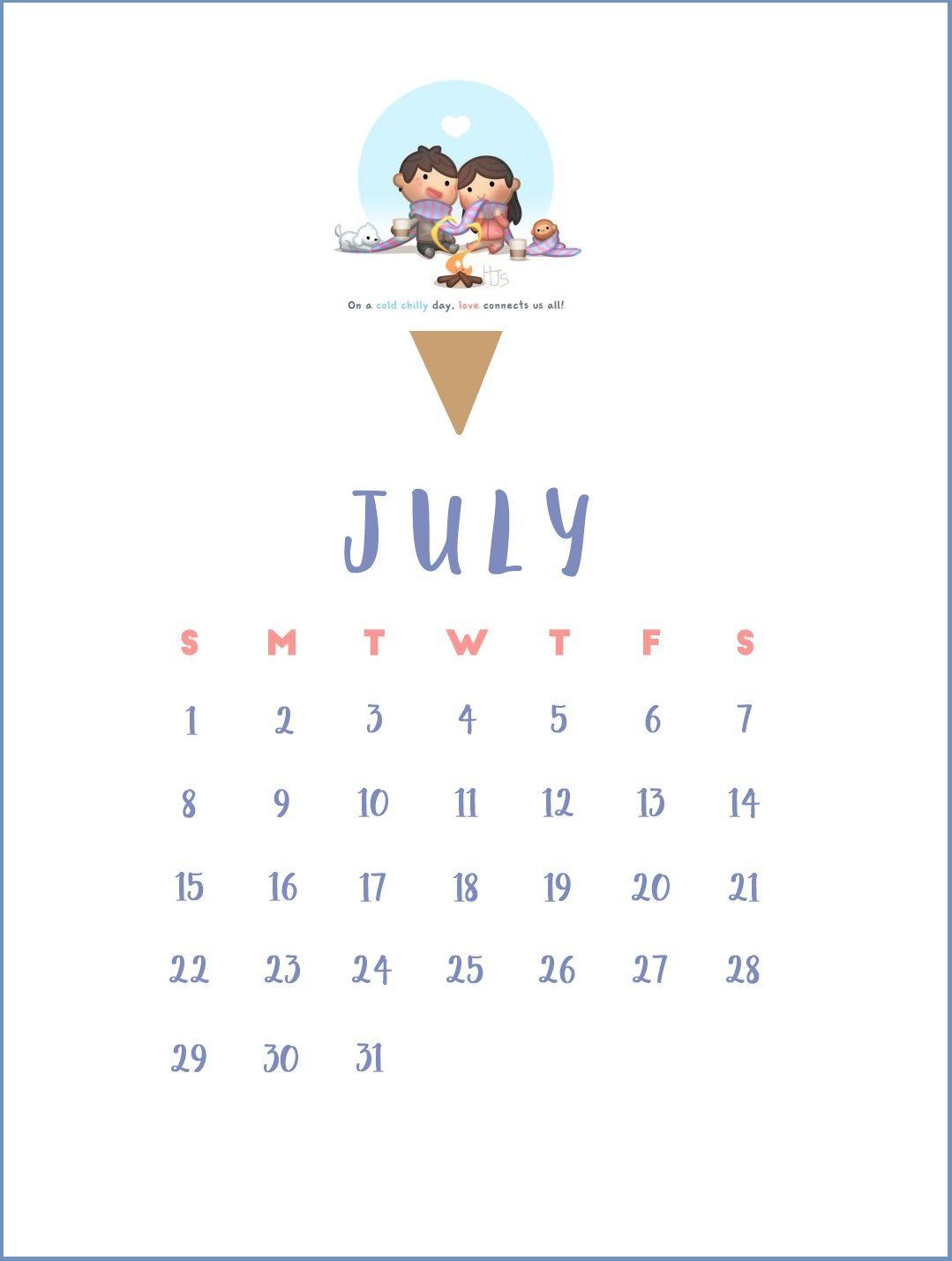 July 2018 Calendar Wallpaper