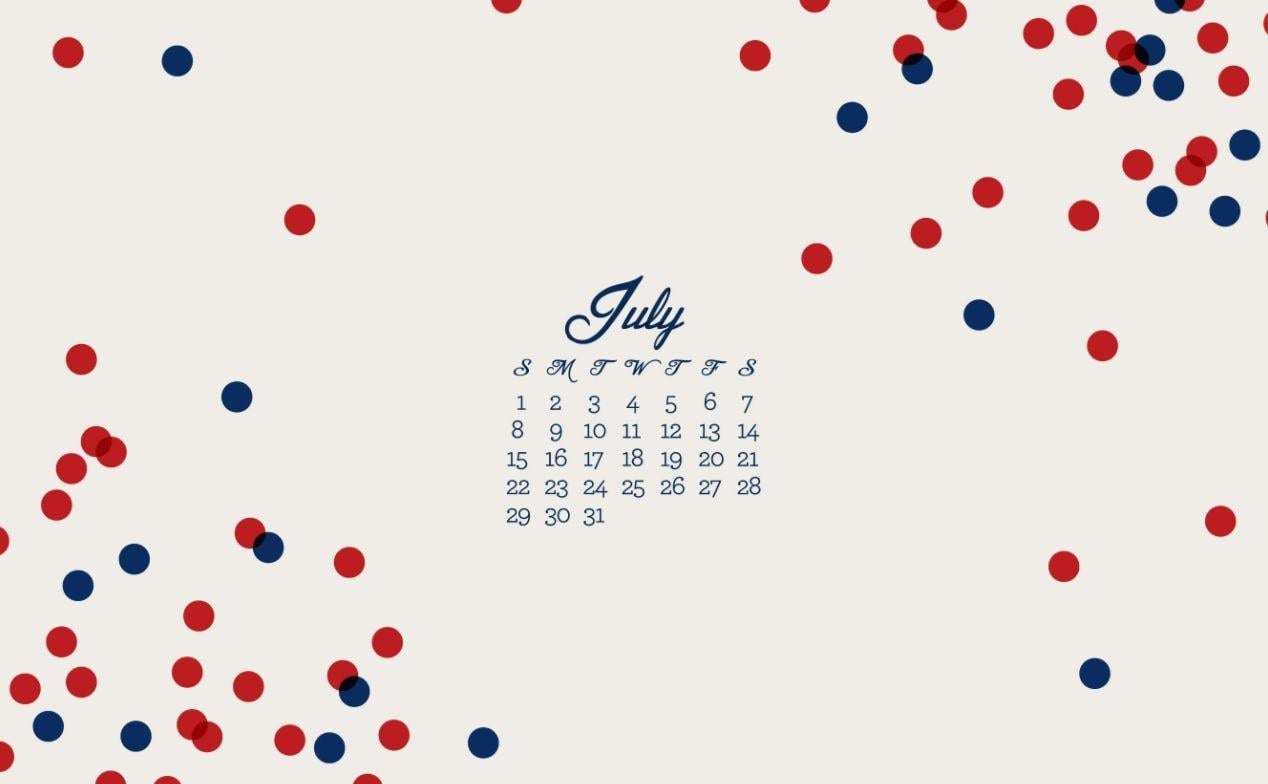 July 2018 Calendar Wallpaper