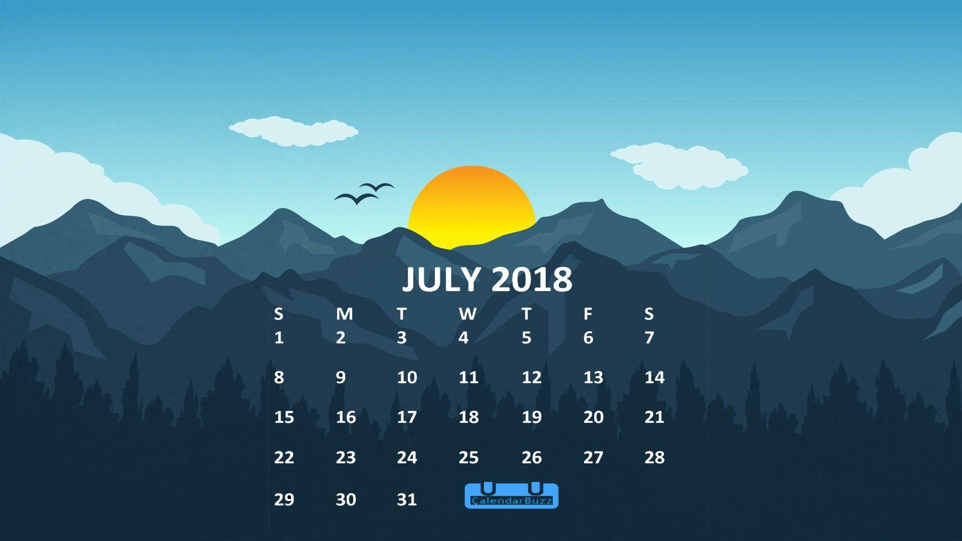 July 2018 Calendar HD Wallpaper Calendar Wallpaper