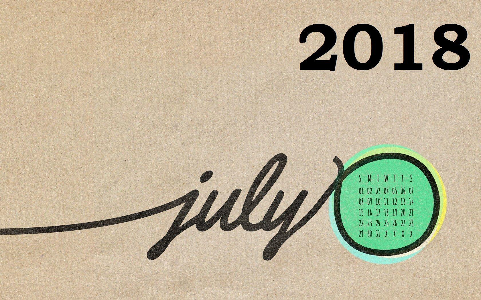 July 2018 HD Wallpaper Calendar