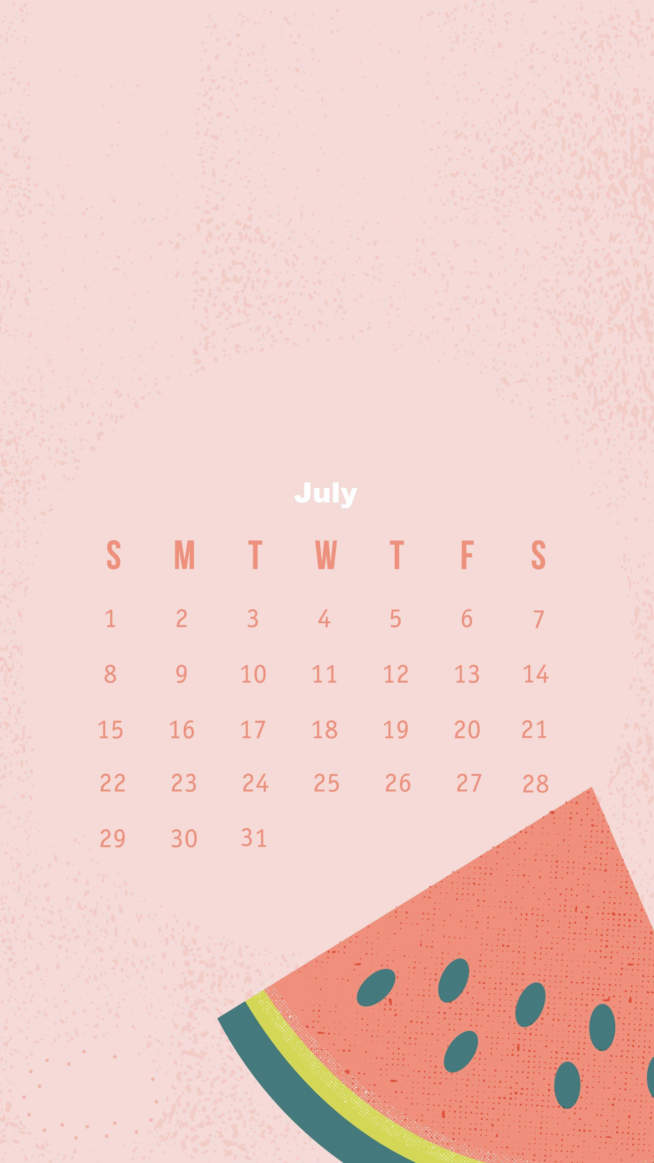 July 2018 iPhone Calendar Wallpaper. Calendar 2018